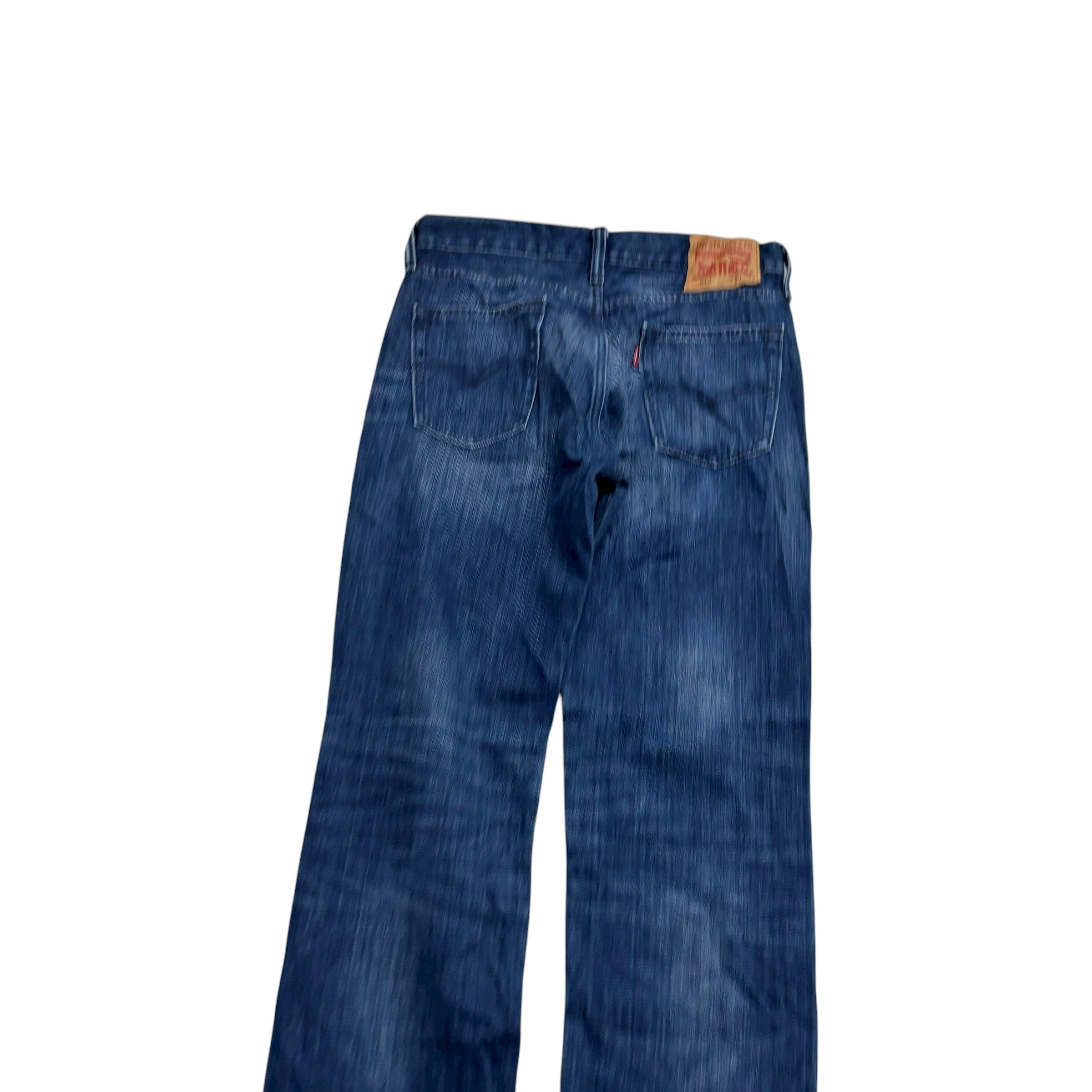 Levis 514 Jeans W30 L32 Mens Navy Blue Regular Straight Fit Distressed Denim