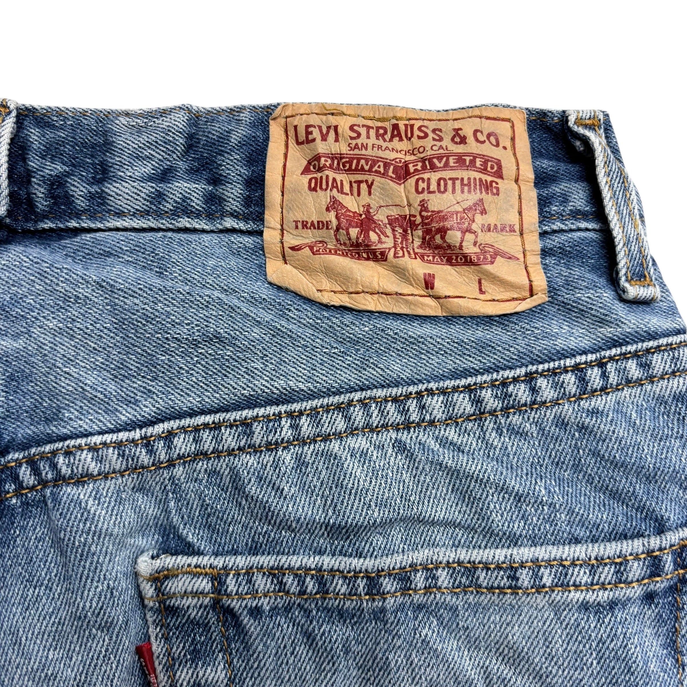 Levis Jeans W28 L28 Mens Light Blue Regular Straight Fit Vintage Denim