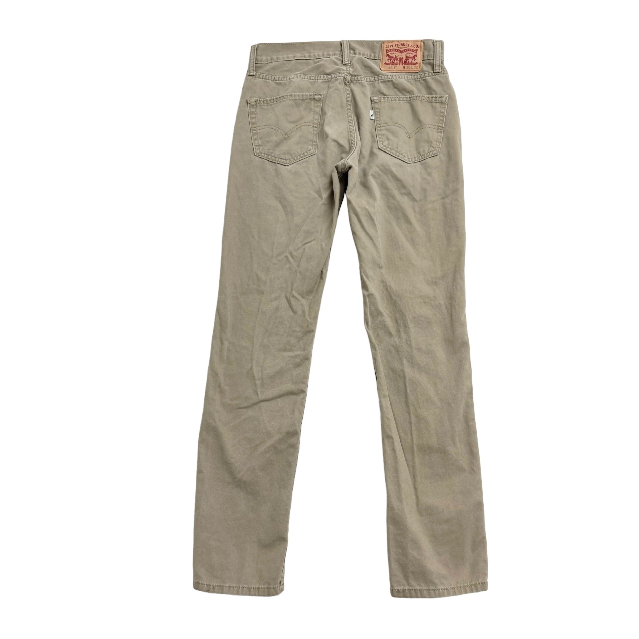 Levis 511 Trousers W30 L32 Mens Beige Slim Fit Cotton Pants