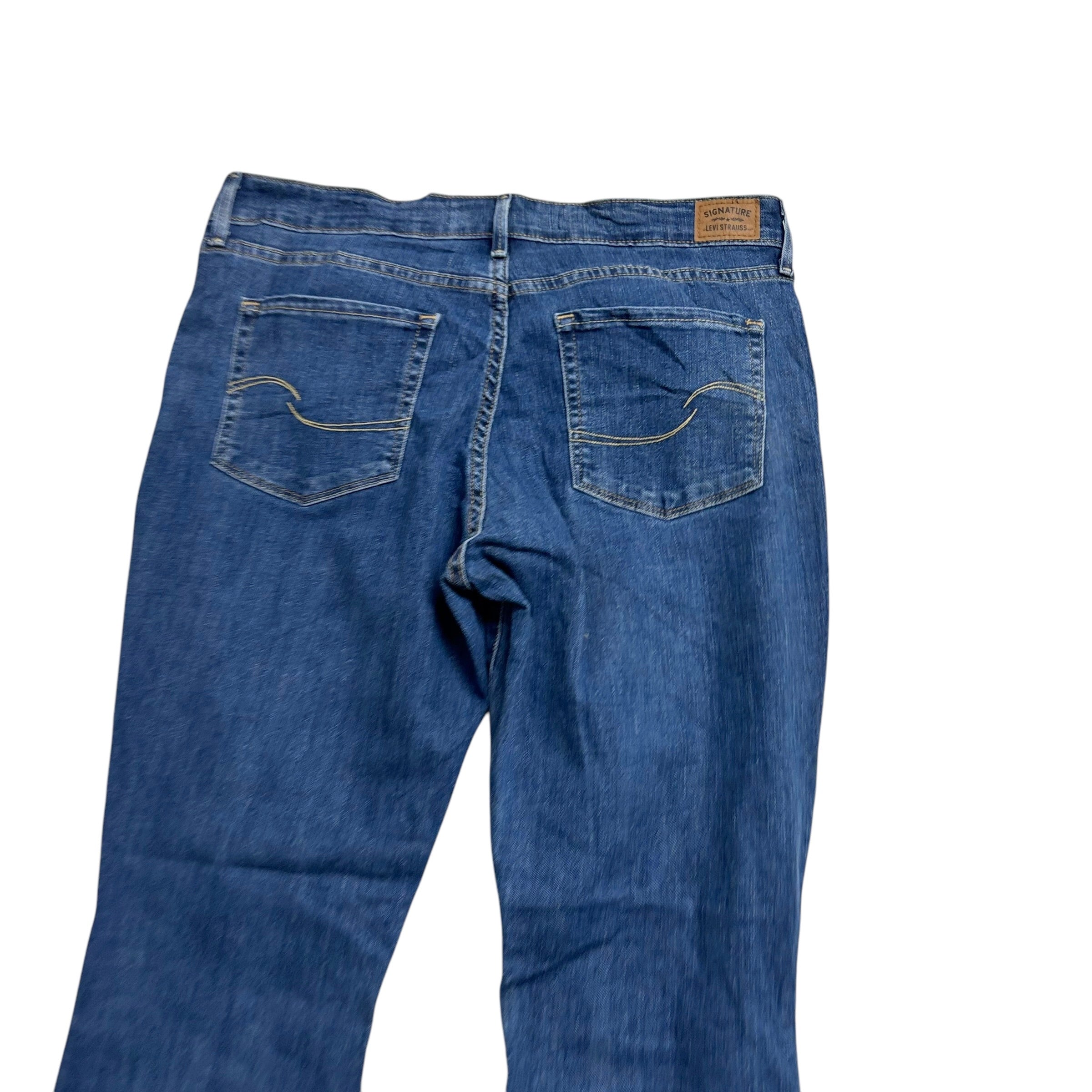 Levis Signature Jeans W31 L30 Womens Bootcut Fit Mid Blue Stretch Denim (E)
