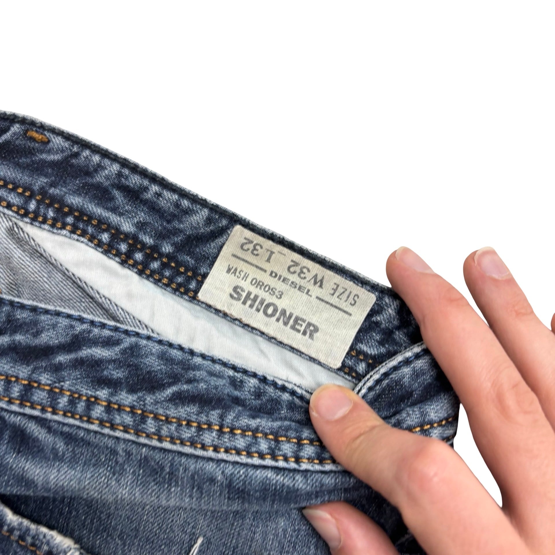 Diesel Shioner Jeans W32 L33 Mens Mid Blue Slim Fit Denim