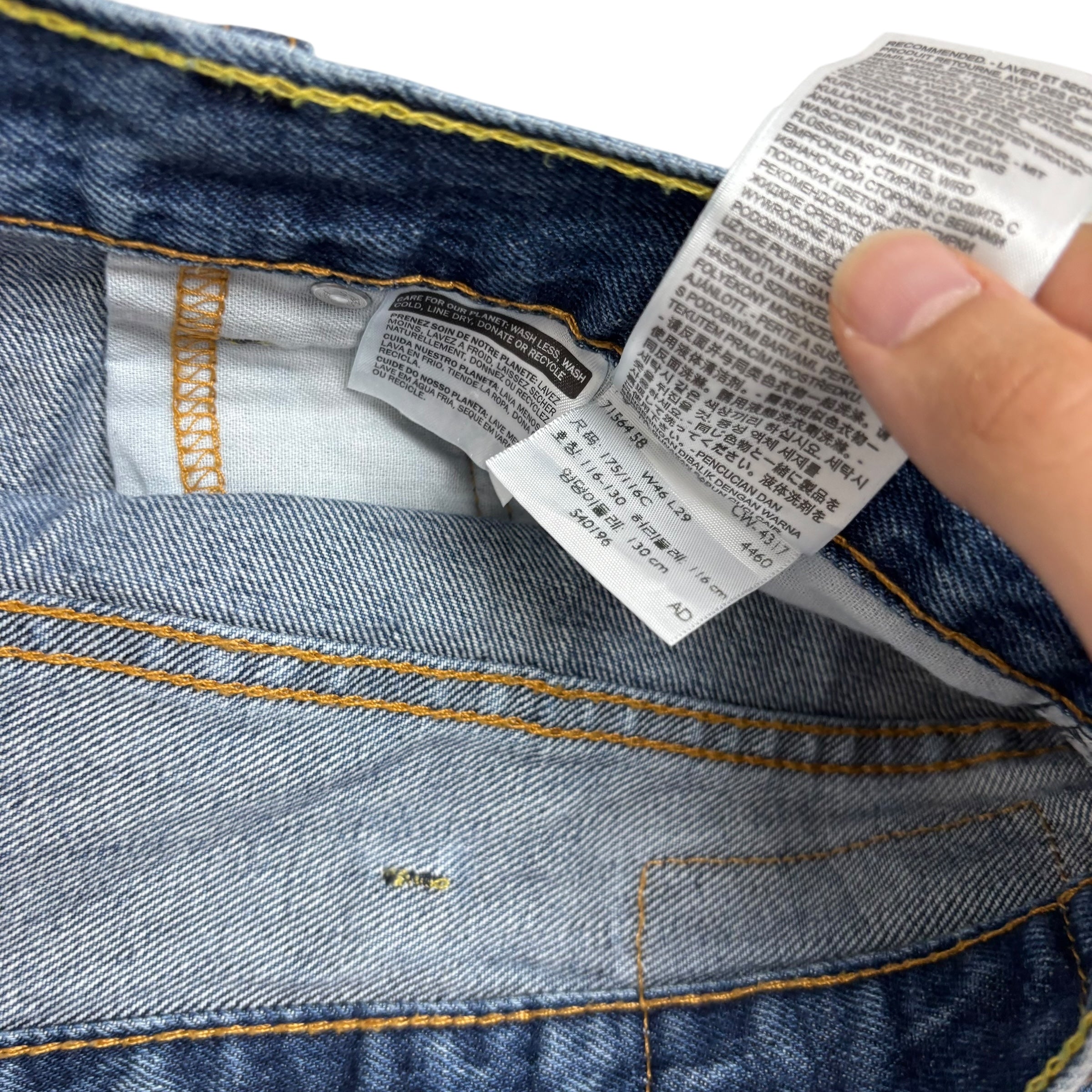 Levis 550 Jeans W46 L29 Mens Mid Blue Baggy Relaxed Straight Fit Denim (E)