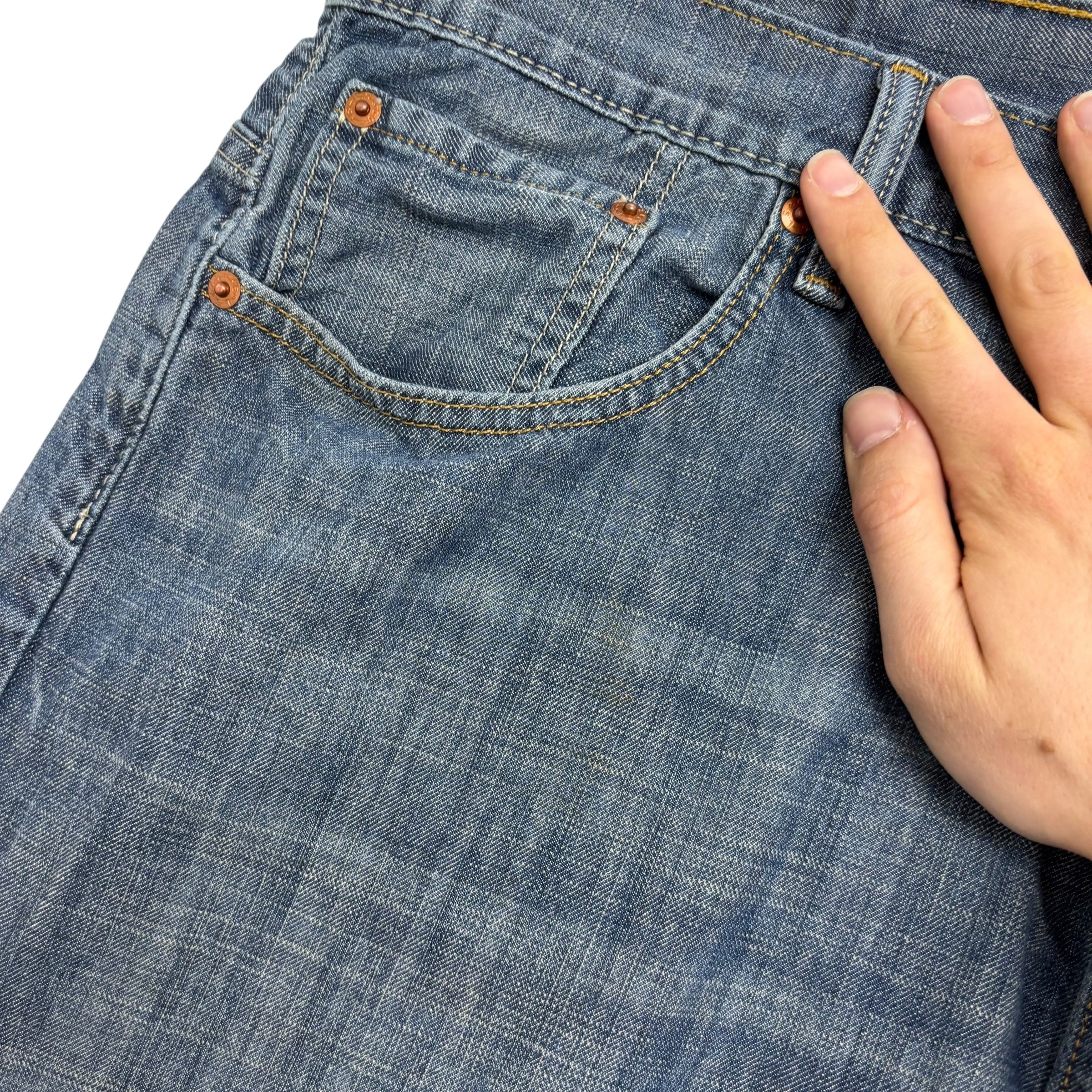 Levis 569 Jeans W42 L30 Mens Silver Blue Baggy Relaxed Straight Fit Denim (F)