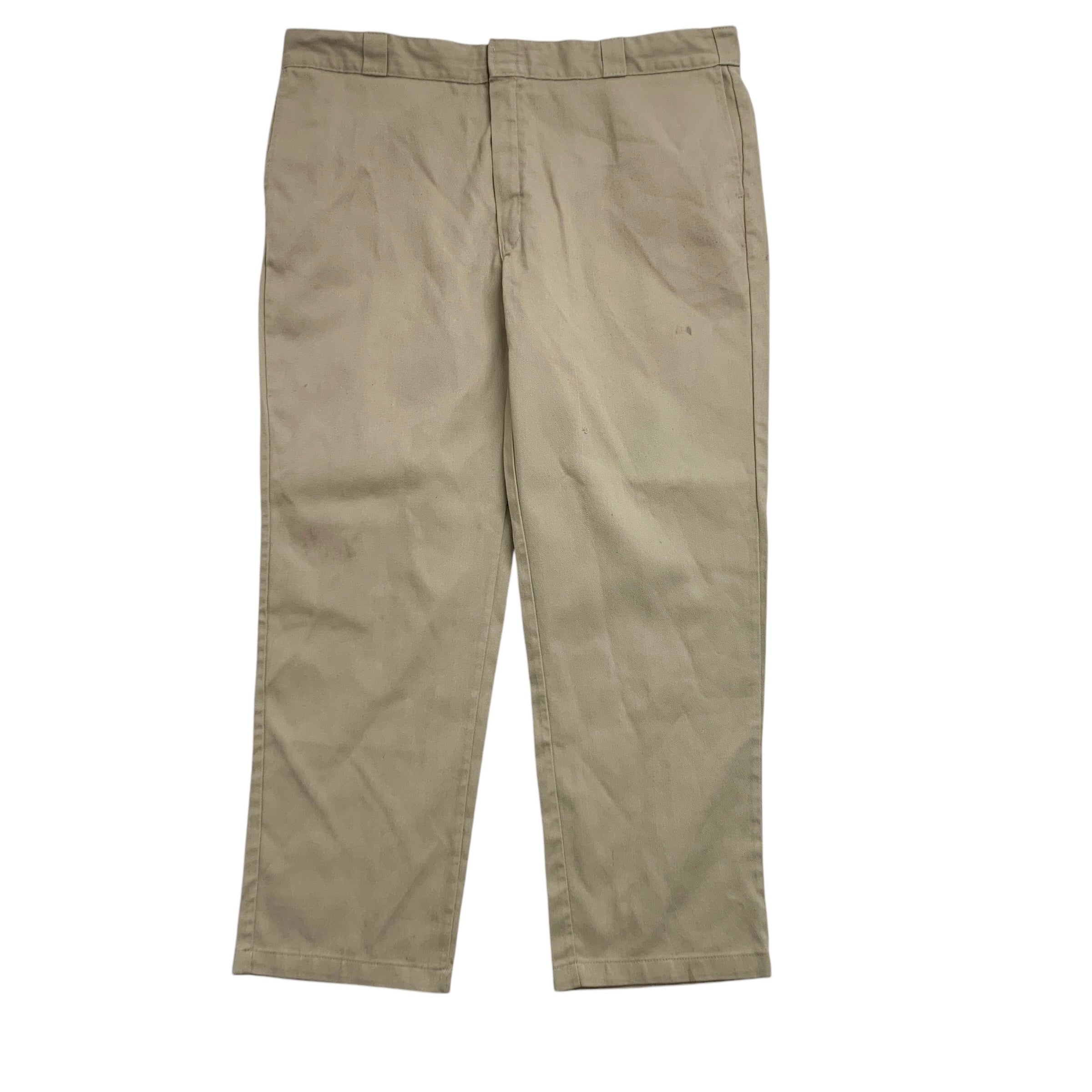 Dickies 874 Trousers W44 L32 Mens Beige Pants Original Straight Fit Workwear