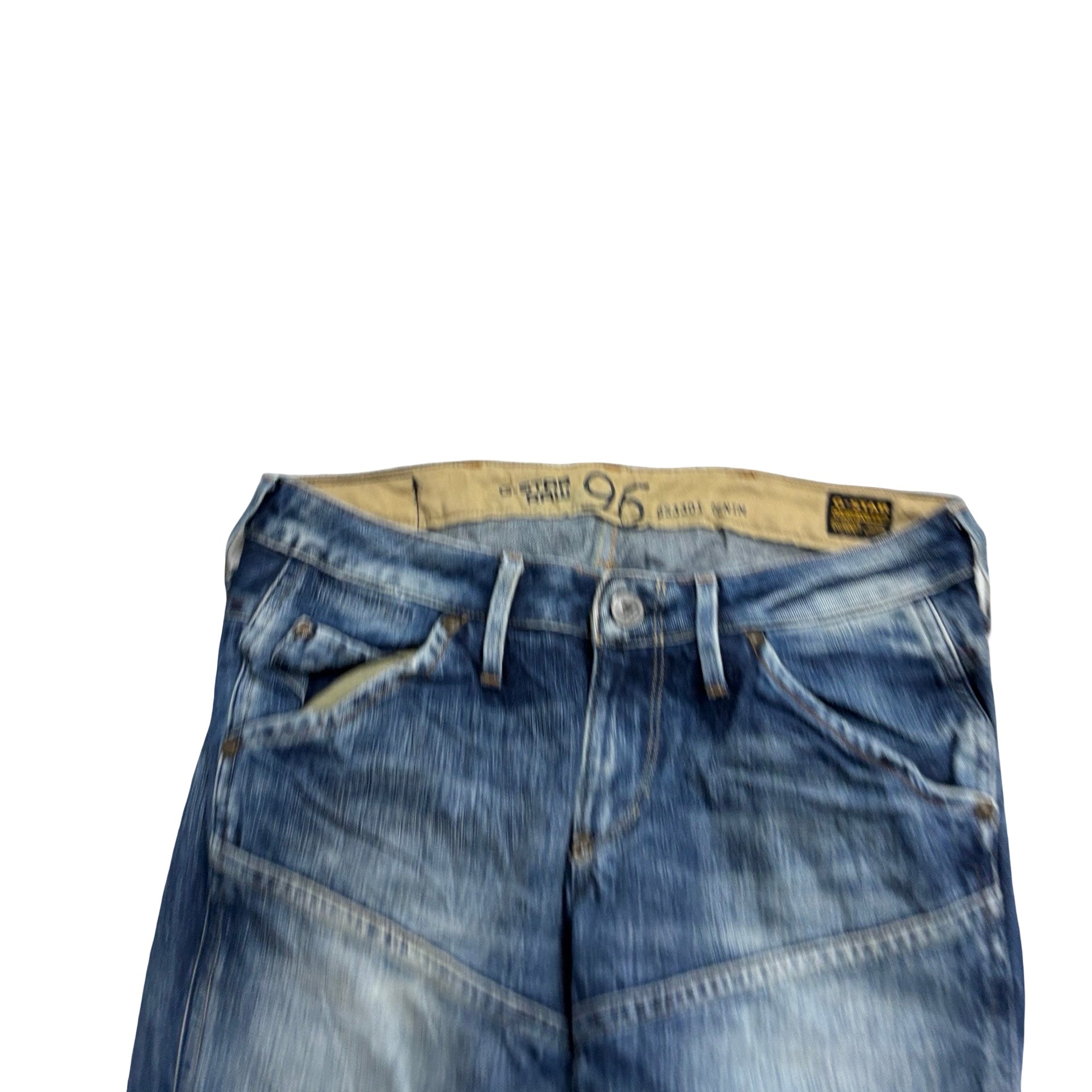 G Star Elwood Jeans W27 L32 Mens Mid Blue Tapered Fit Denim (E)