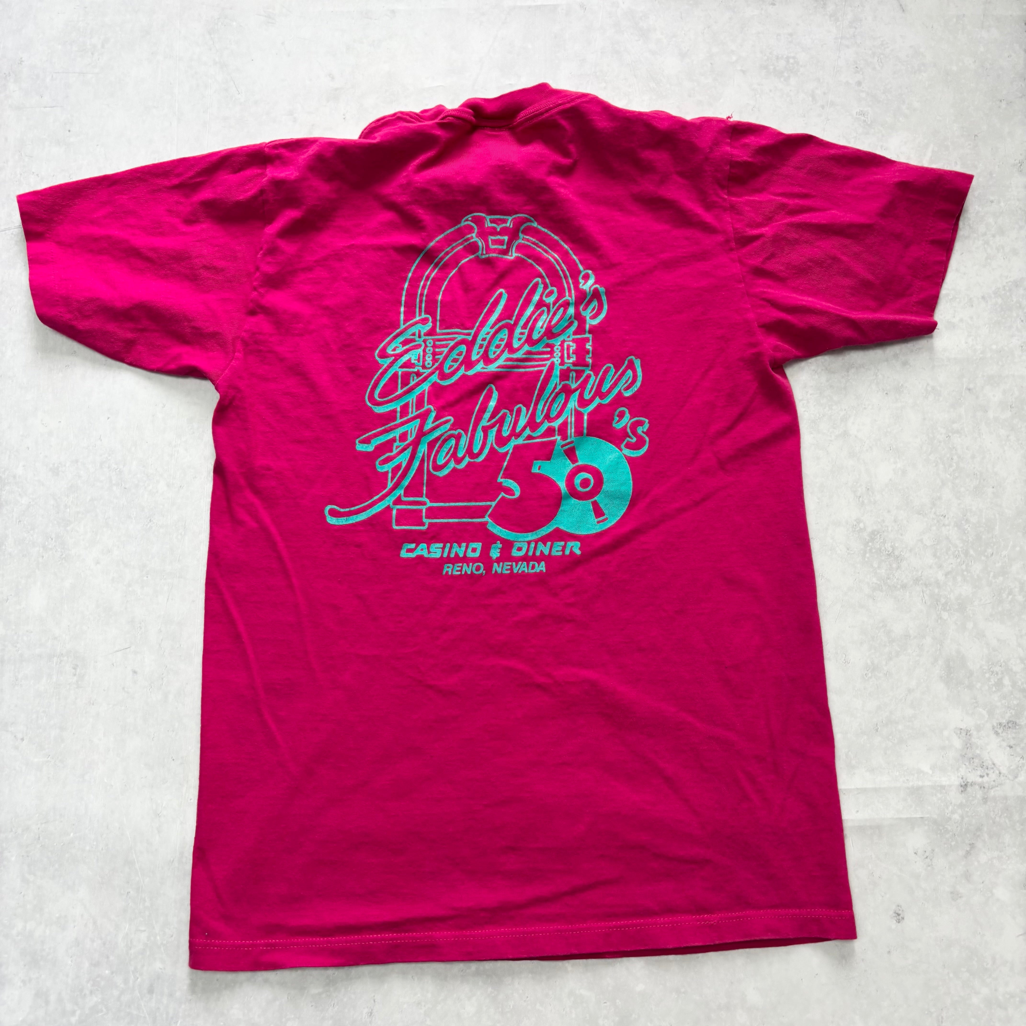 Vintage T Shirt Mens Small Pink Single Stitch Graphic Print 90s