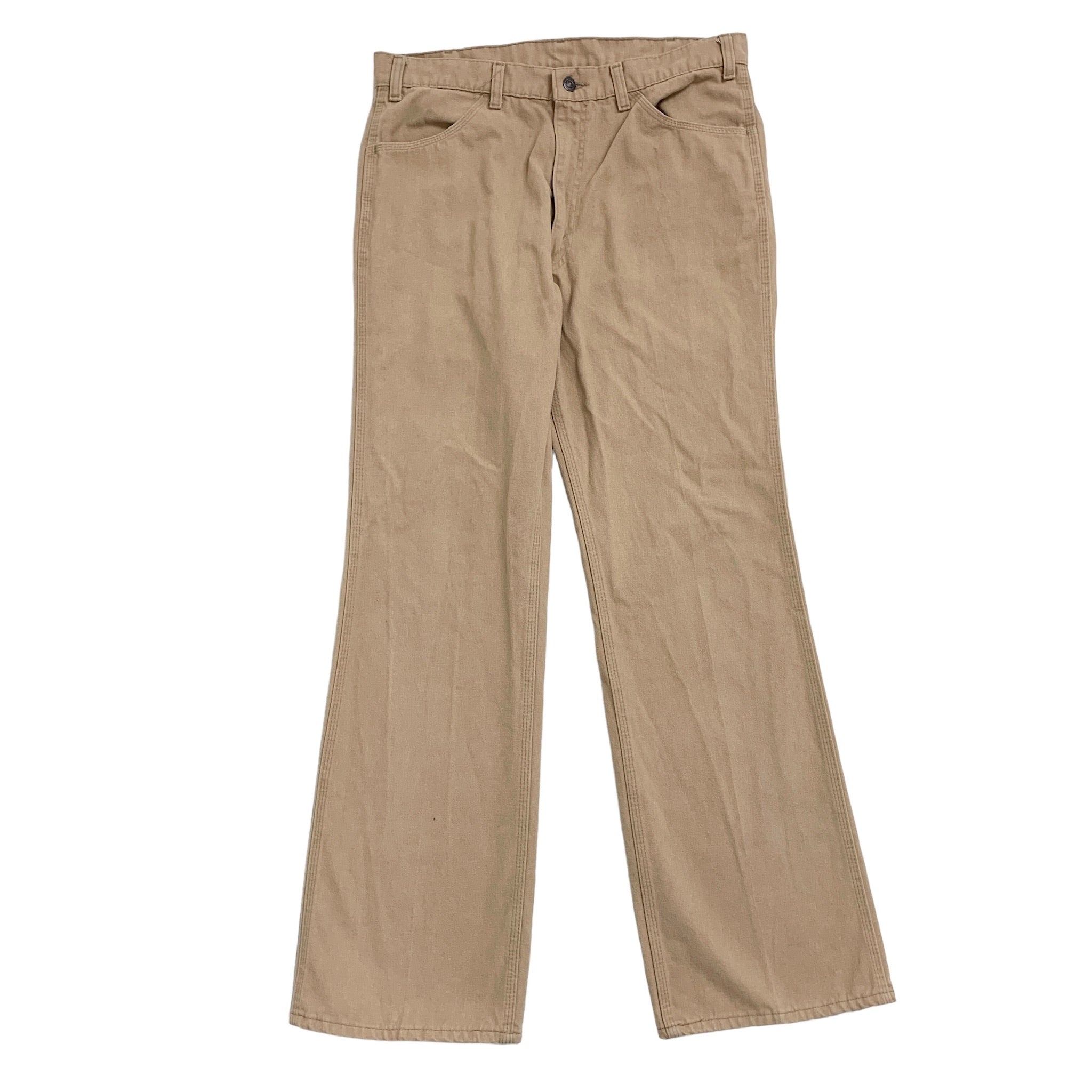 Levis Trousers W34 L32 Mens Beige Tan Relaxed Flared Cotton Pants