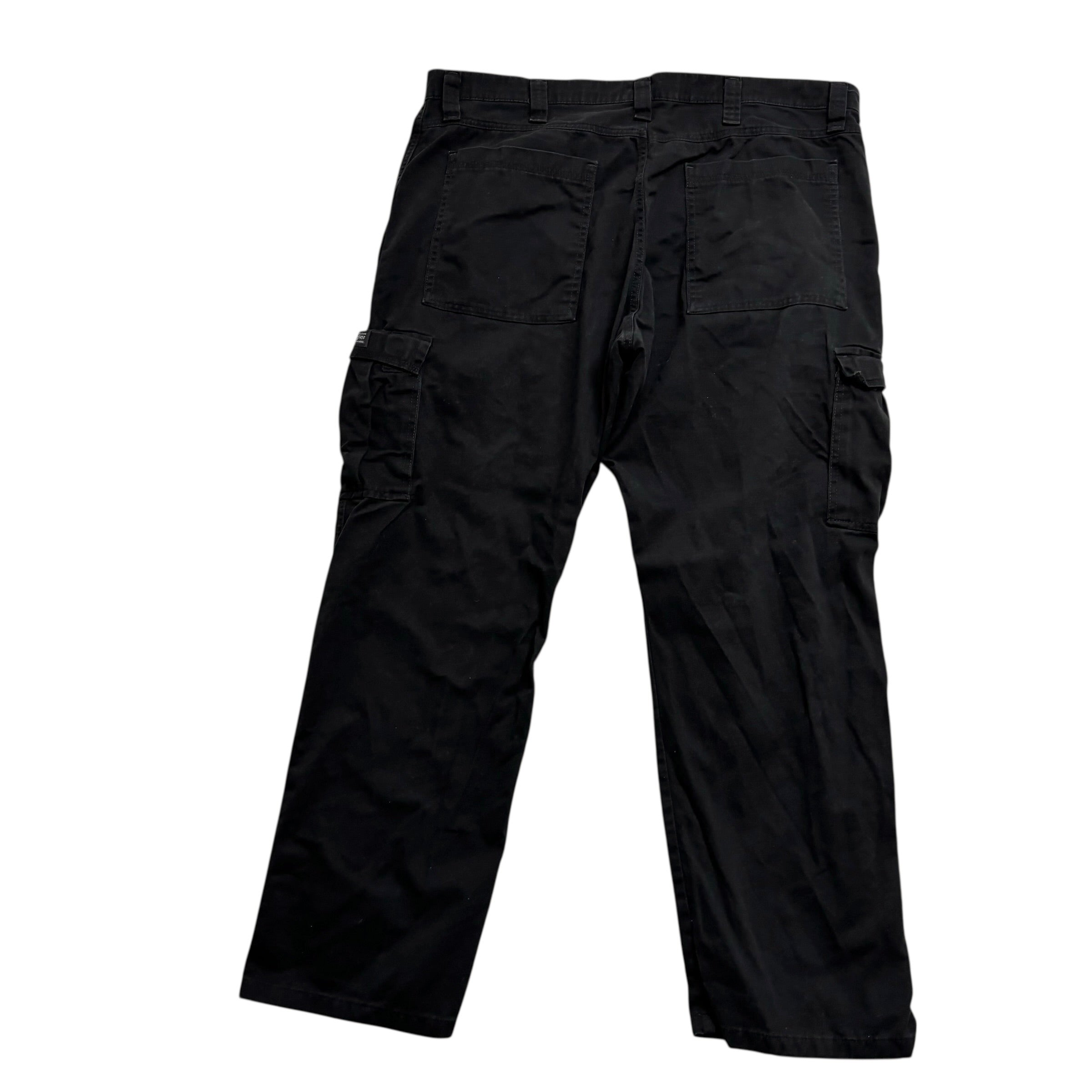 Wrangler Cargo Trousers W40 L30 Mens Black Relaxed Straight Fit Pants (E)
