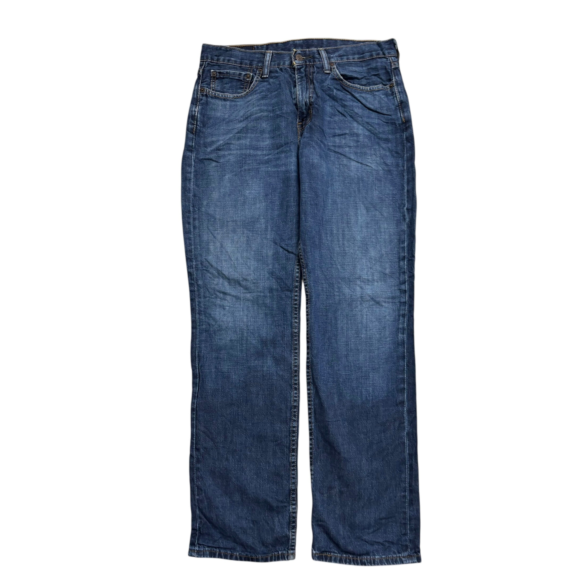 Levis 514 Jeans W32 L30 Mens Mid Blue Regular Straight Fit Stretch Denim (E)