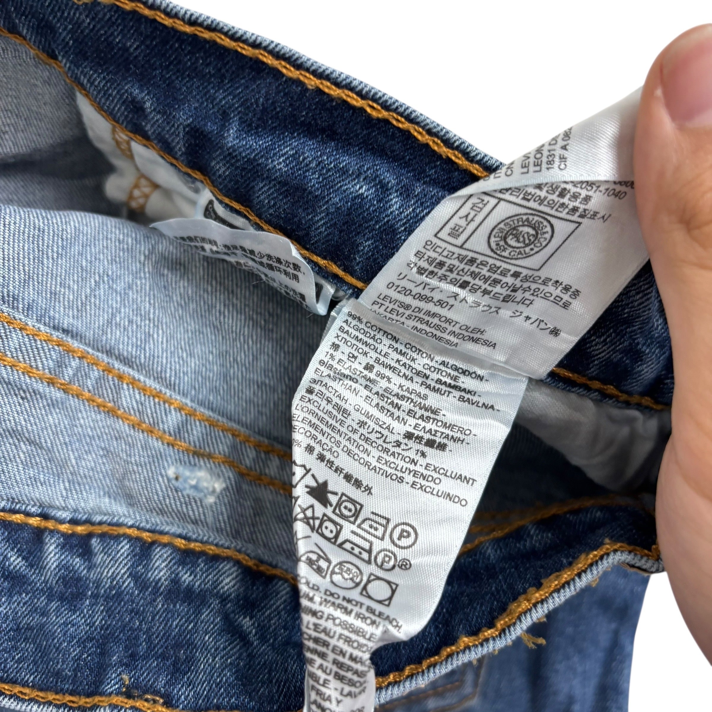 Levis 505 Jeans W42 L30 Mens Mid Blue Regular Straight Fit Stretch Denim (E)