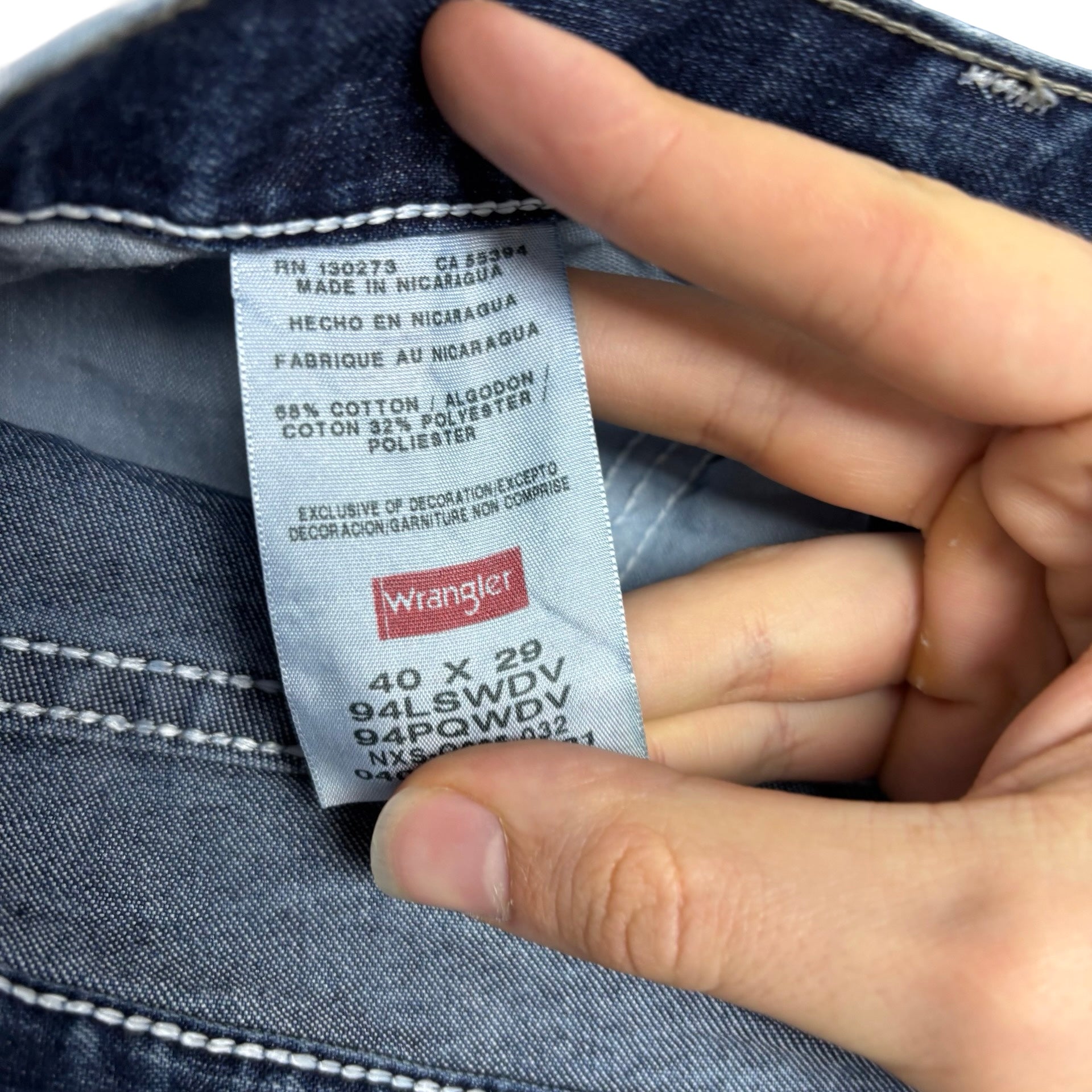 Wrangler Carpenter Jeans W40 L29 Mens Mid Blue Baggy Relaxed Fit Denim (E)