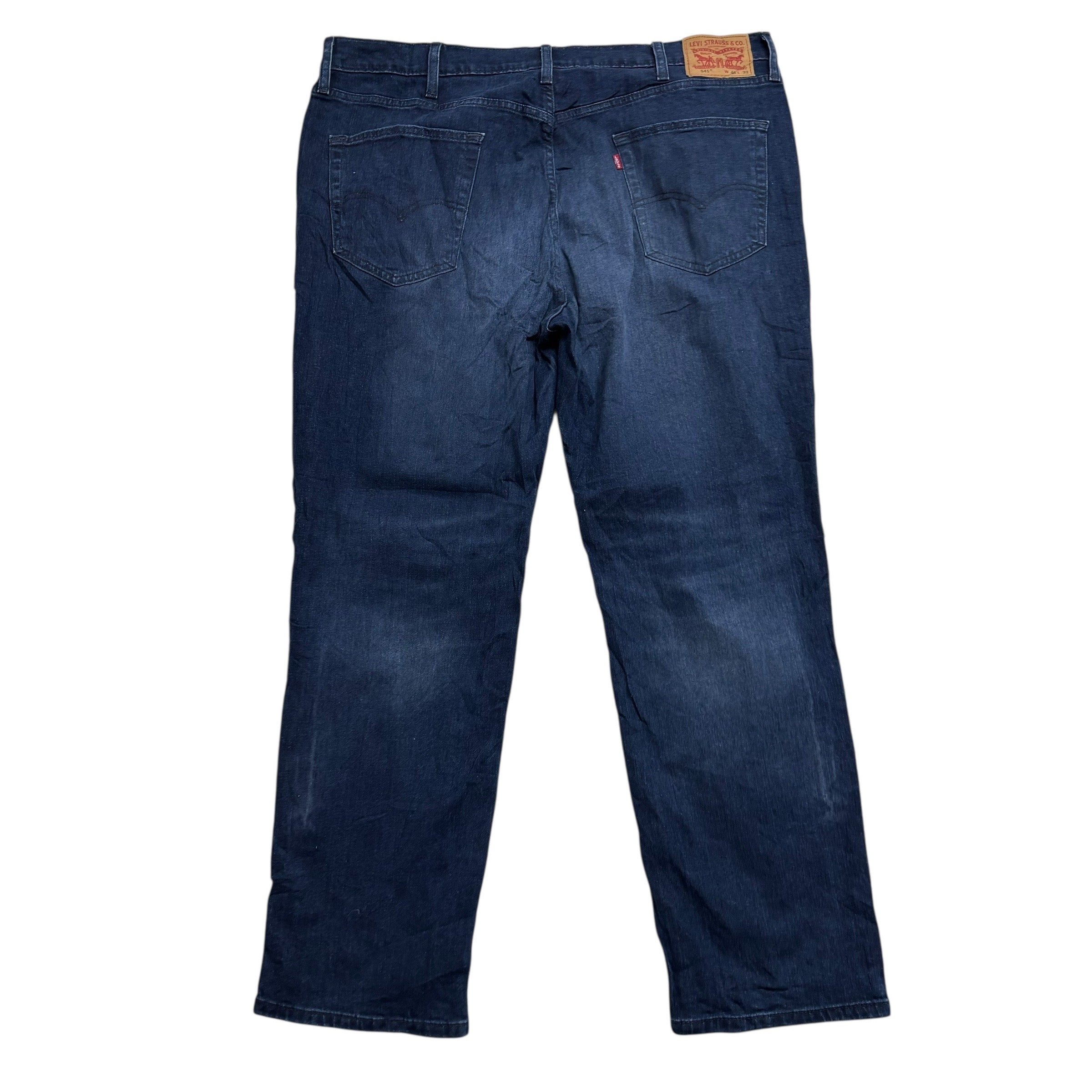 Levis 541 Jeans W42 L32 Mens Navy Blue Athletic Tapered Fit Stretch Denim