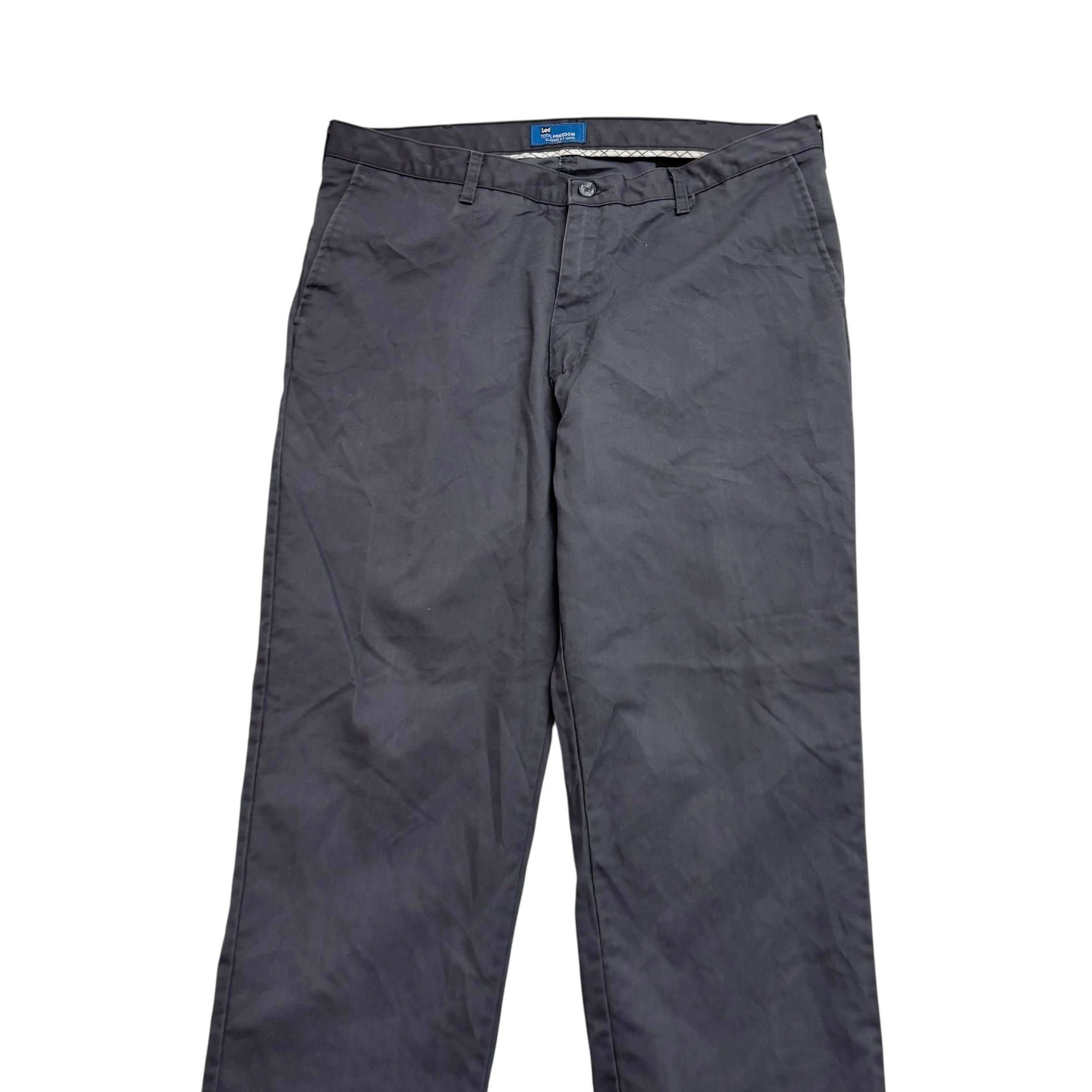 Lee Trousers W40 L32 Mens Grey Relaxed Fit Total Freedom Pants (E)