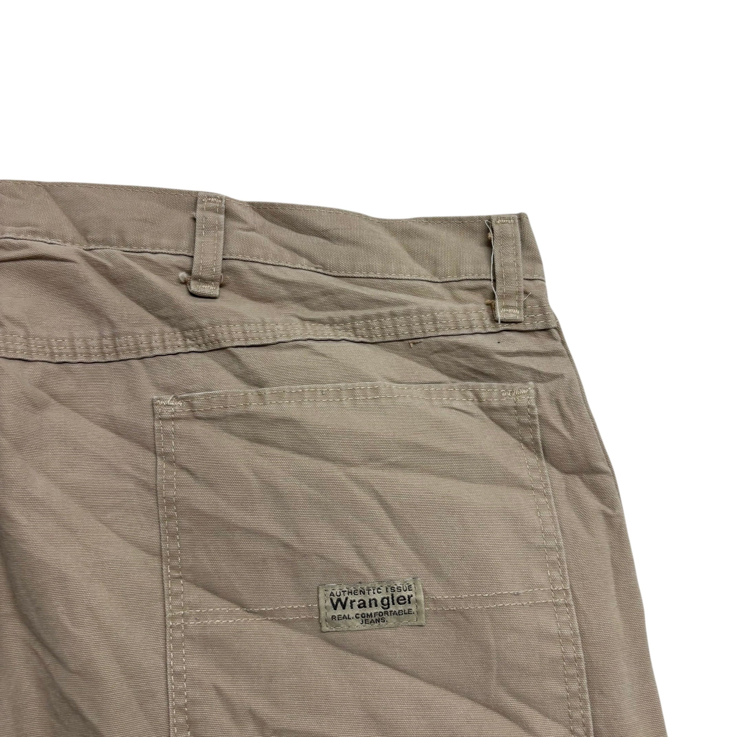 Wrangler Carpenter Pants W42 L32 Mens Beige Relaxed Straight Fit Trousers