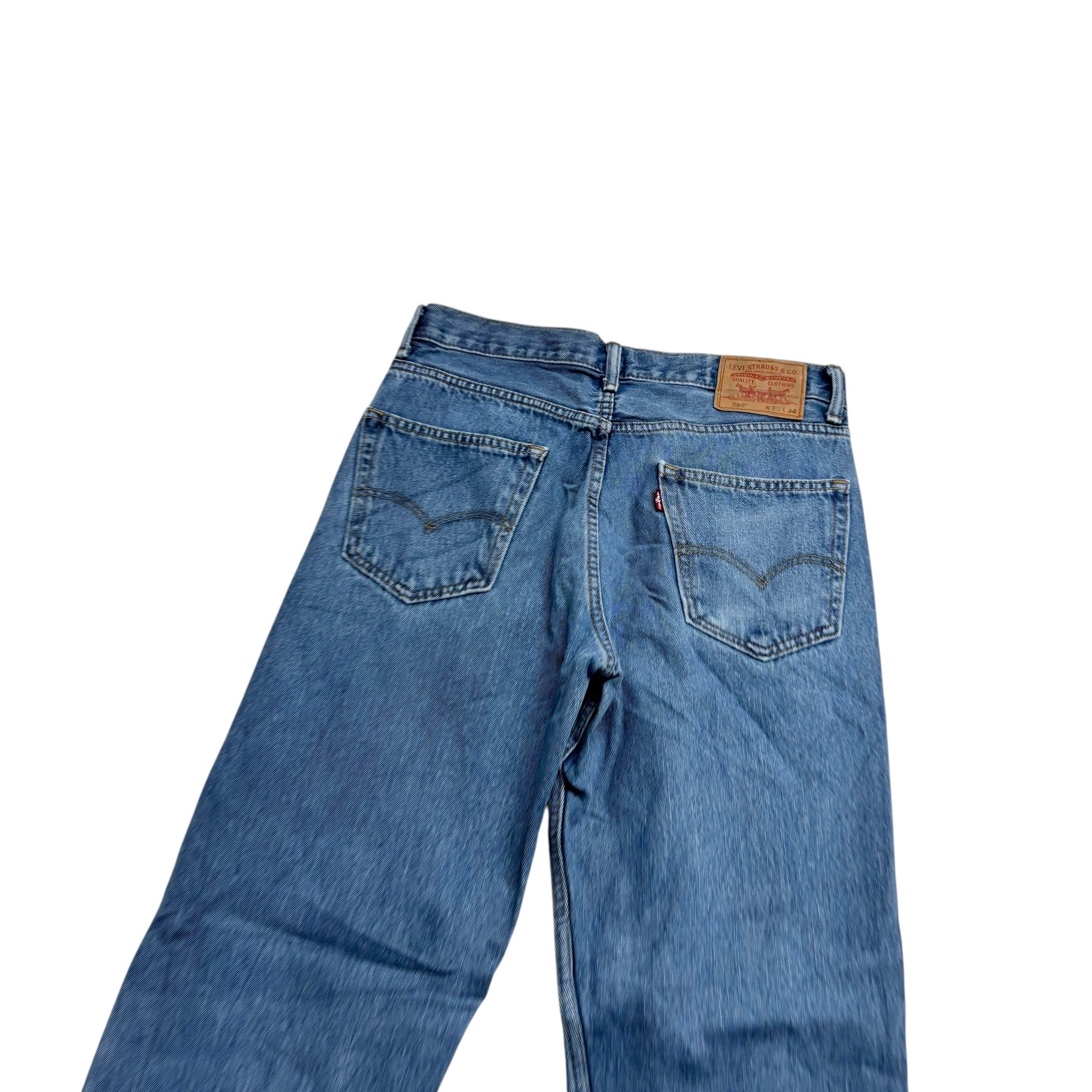 Levis 550 Jeans W33 L34 Mens Mid Blue Baggy Relaxed Straight Vintage Denim (E)