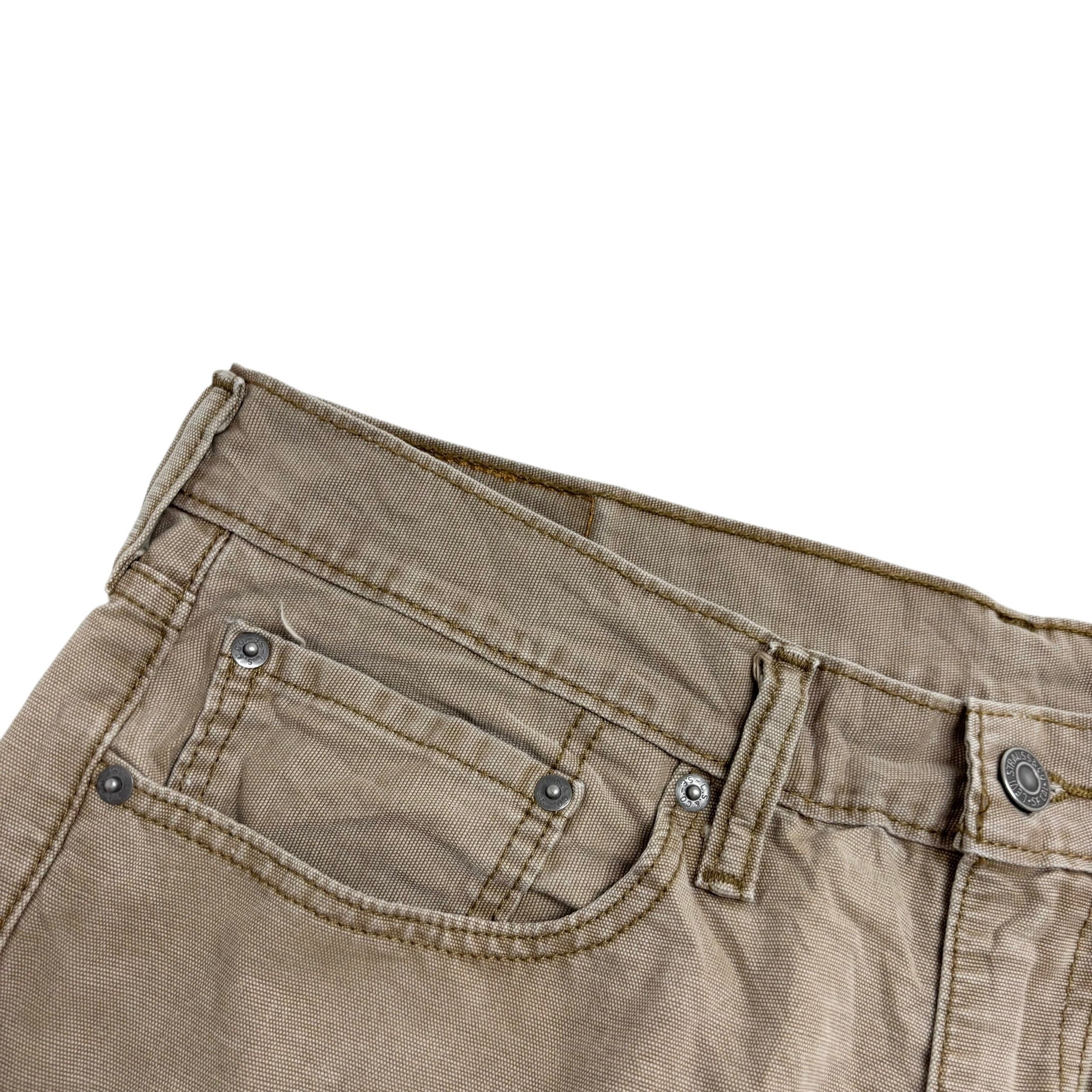 Levis 514 Trousers W36 L30 Mens Beige Regular Straight Fit Cotton Pants