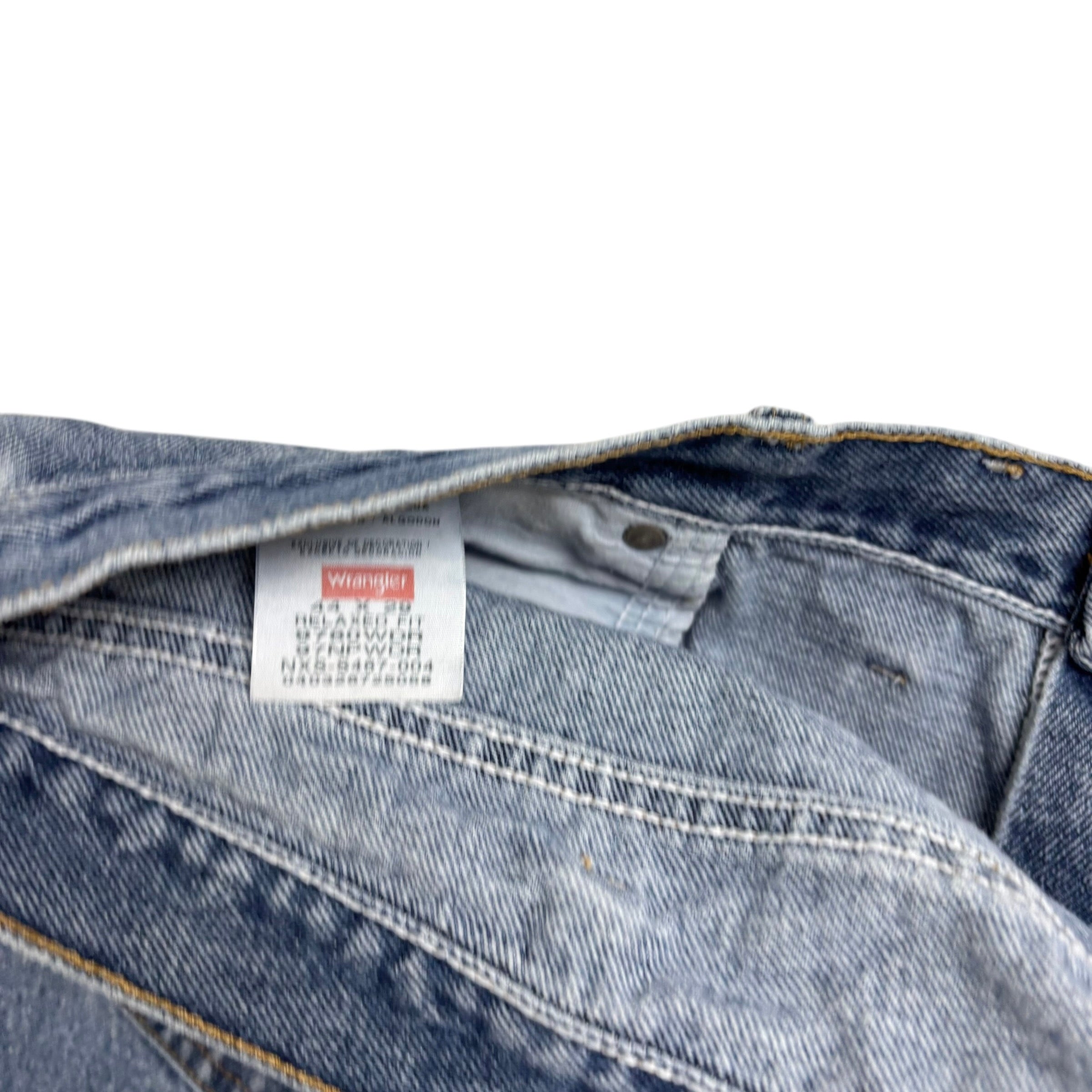 Wrangler Jeans W44 L25 Mens Mid Blue Relaxed Straight Fit Denim