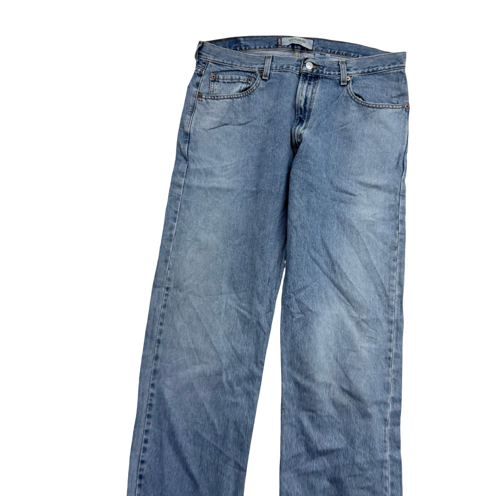 Levis 505 Jeans W36 L32 Mens Light Blue Regular Straight Fit Vintage Denim (E)