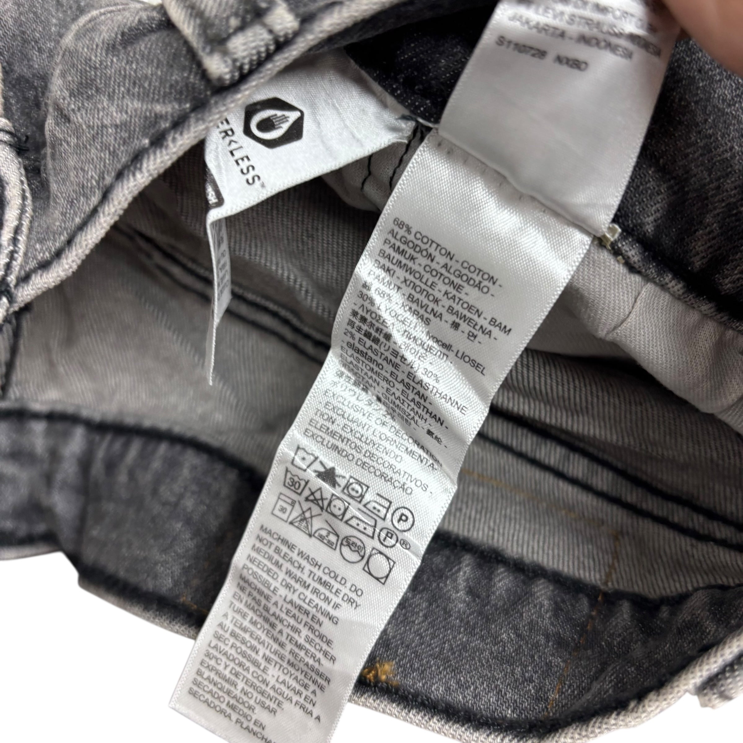 Levis 512 Jeans W34 L32 Mens Grey Slim Tapered Fit Stretch Denim (E)