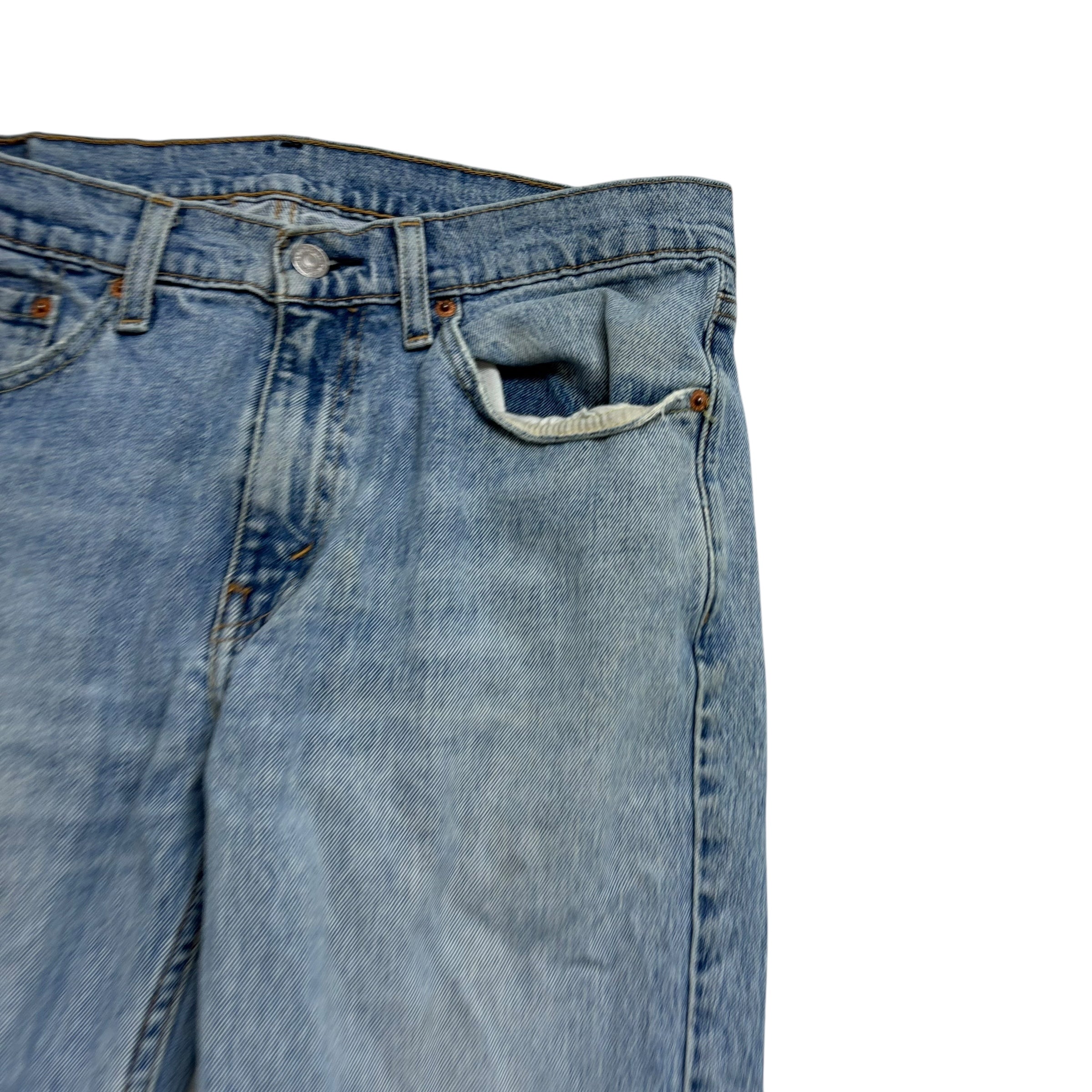 Levis 514 Jeans W32 L32 Mens Light Blue Regular Straight Fit Stretch Denim