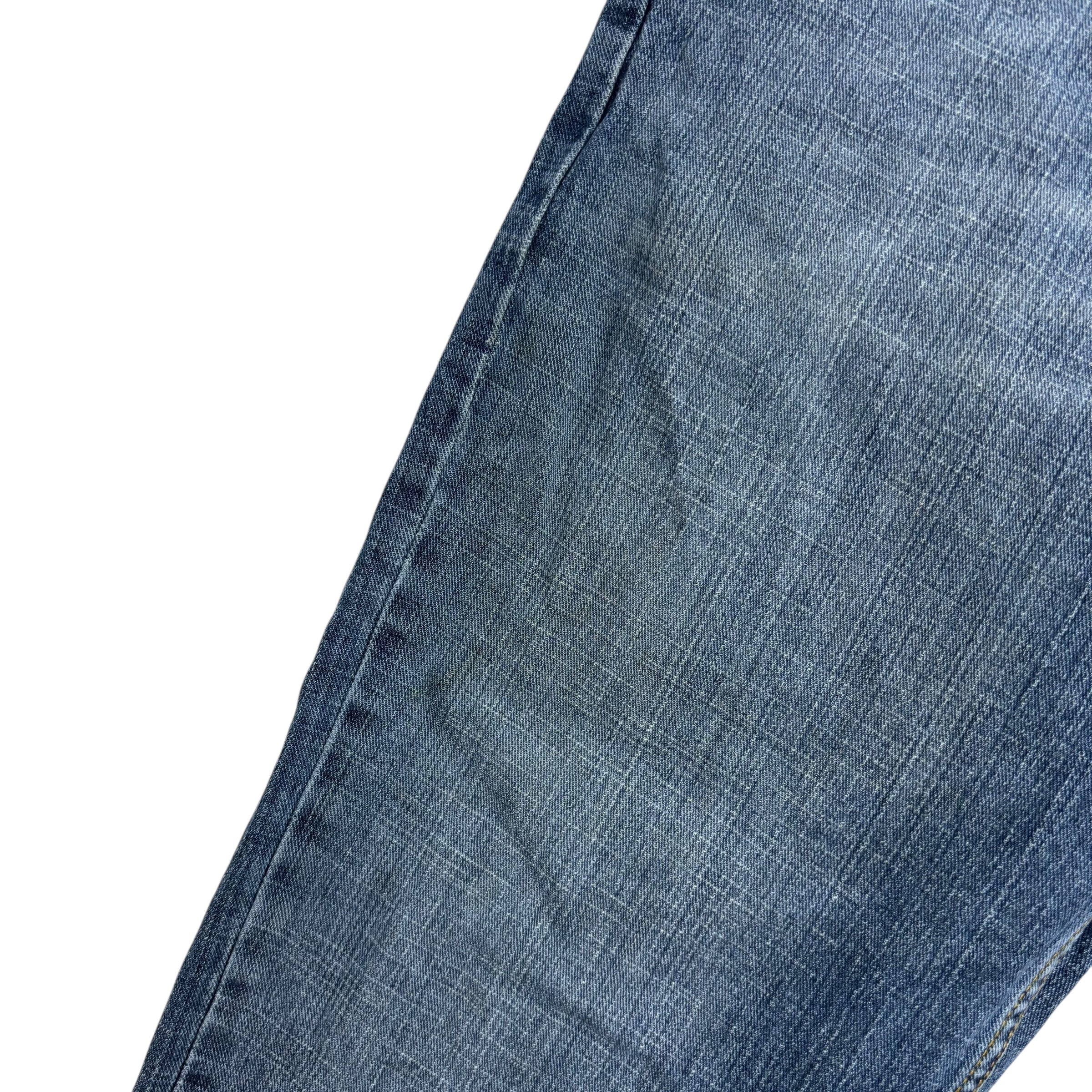 Levis Signature Jeans W40 L30 Mens Mid Blue Relaxed Straight Fit Stretch (F)