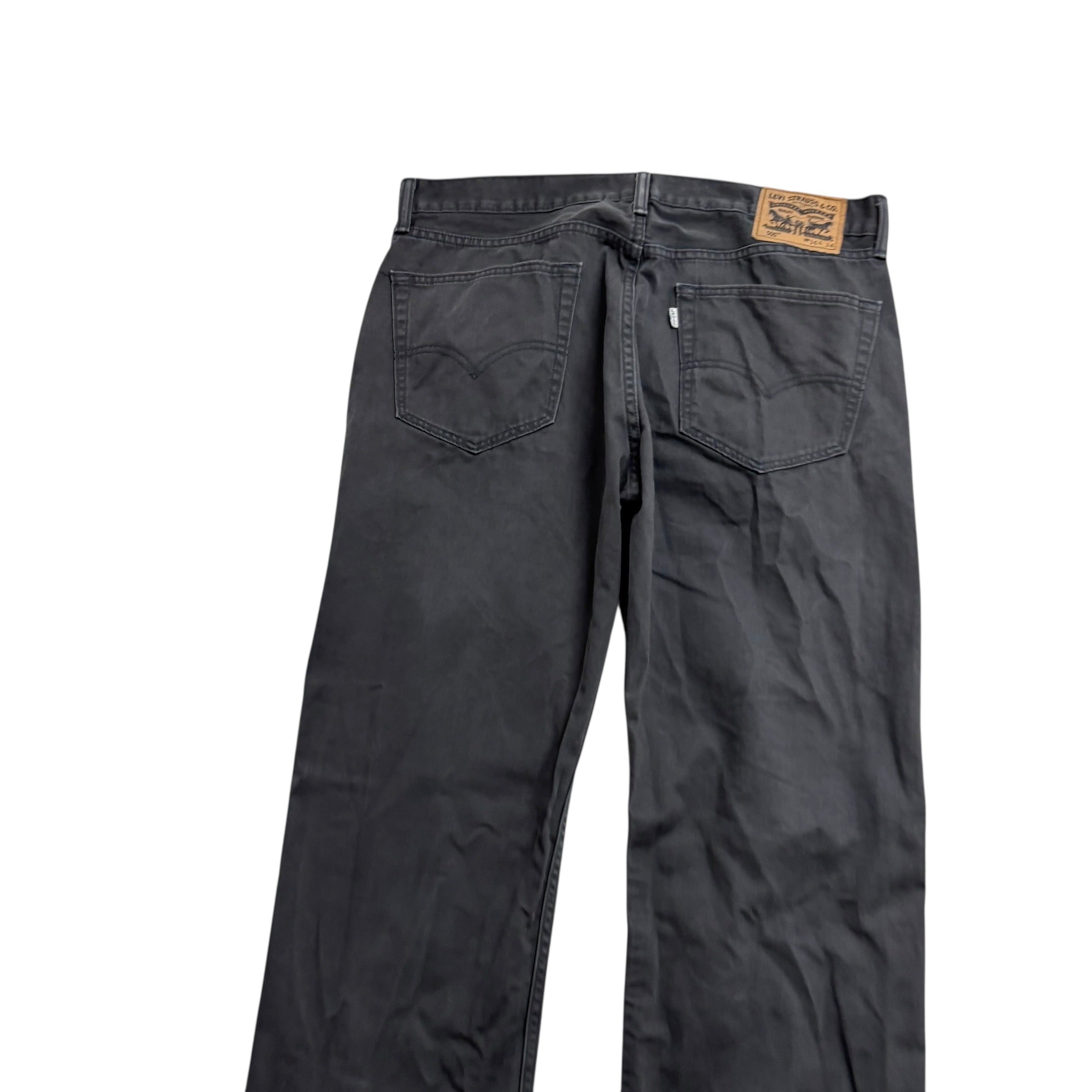 Levis 505 Trousers W36 L34 Mens Grey Regular Straight Fit Cotton Pants (E)