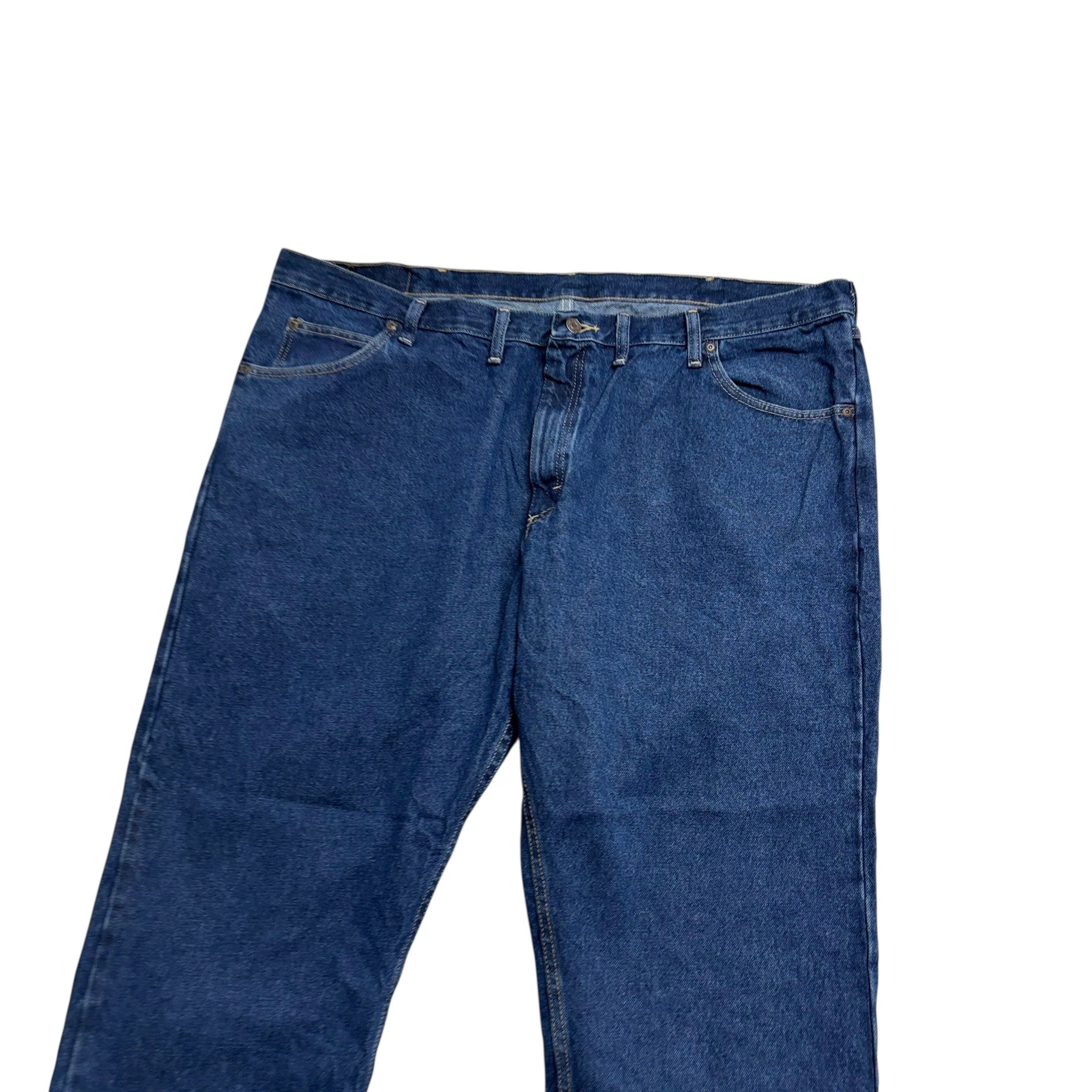 Wrangler Jeans W46 L30 Mens Dark Blue Relaxed Straight Fit Baggy Denim (E)
