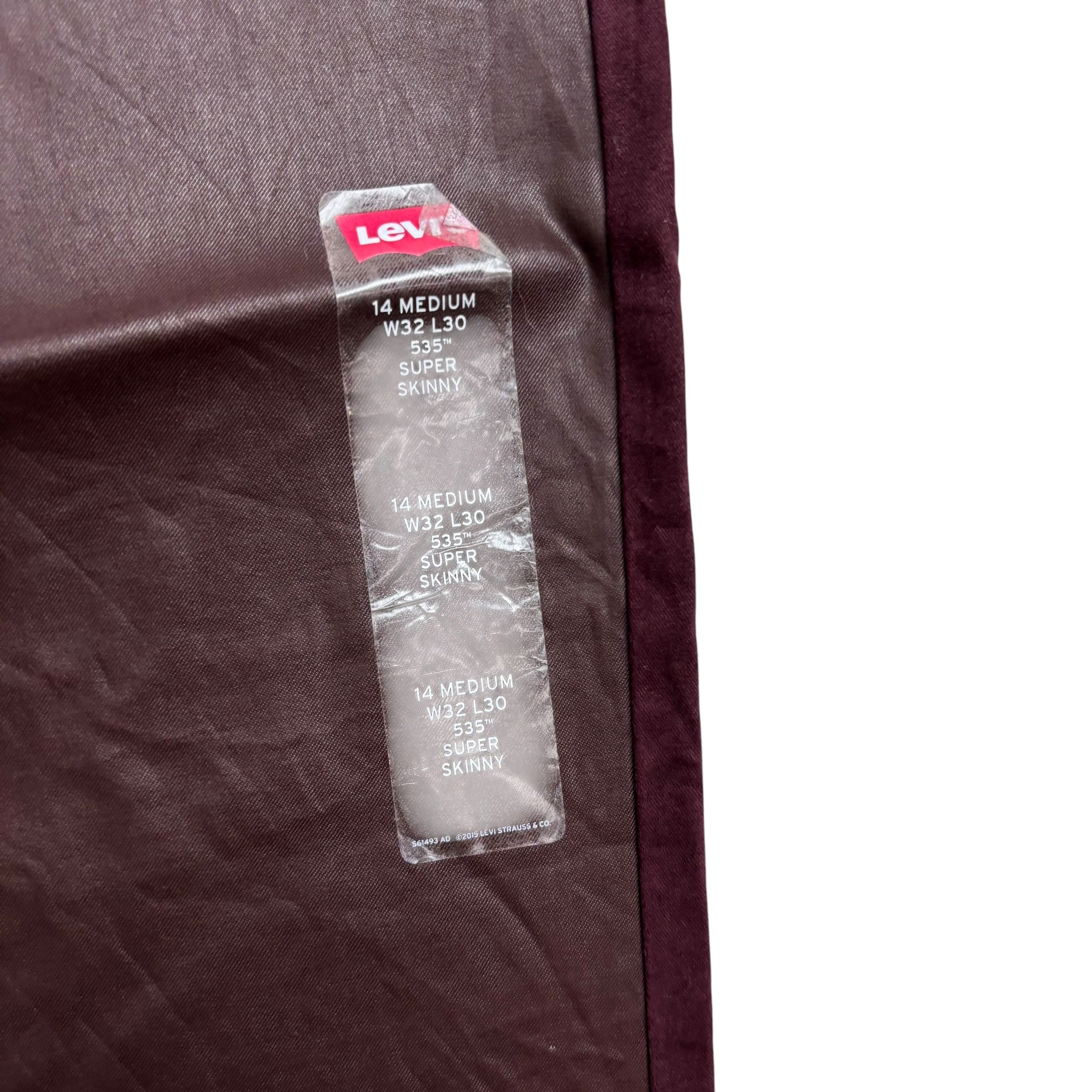 Levis 535 Trousers W32 L30 Womens Super Skinny Fit Stretch Cotton Pants (E)