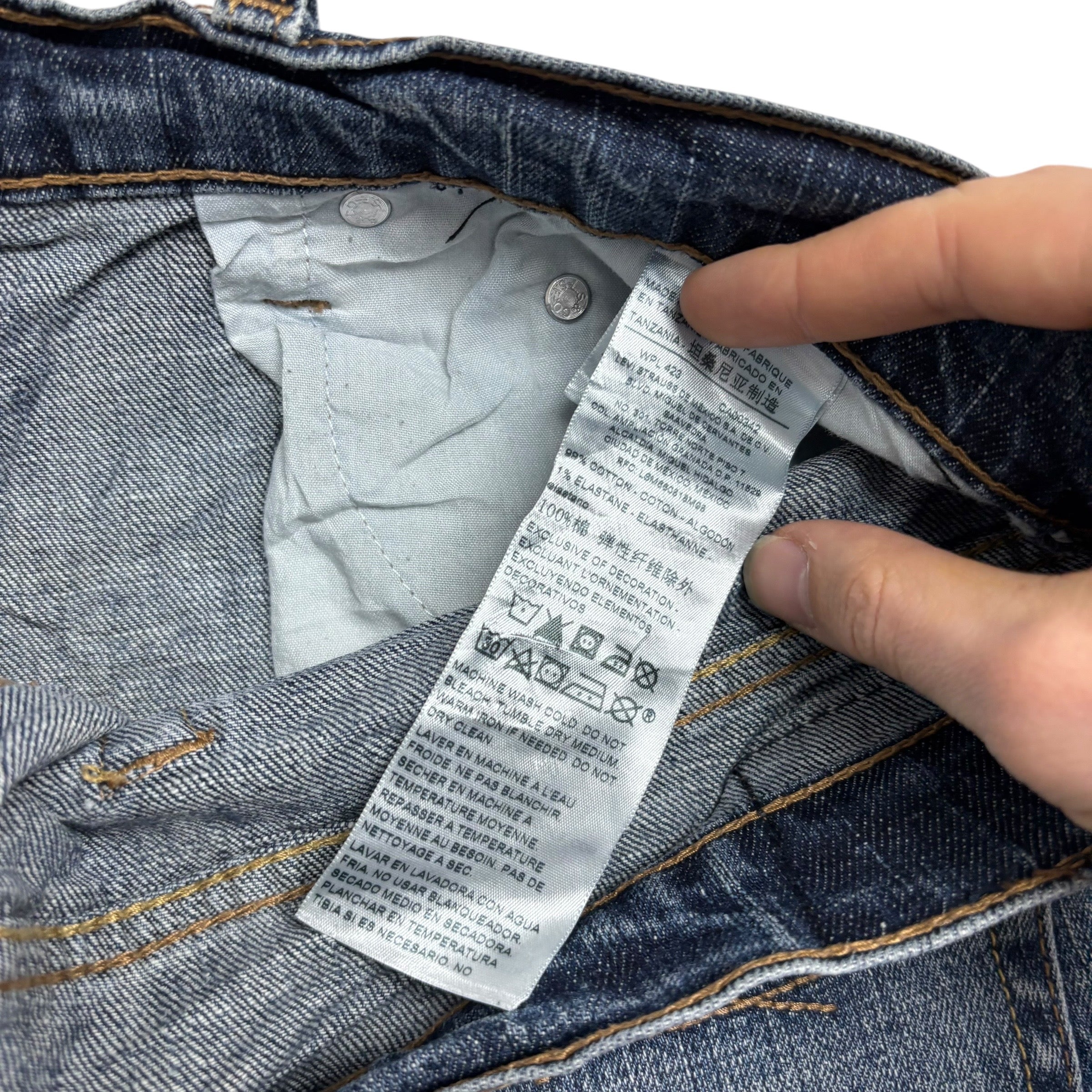 Levis Signature Jeans W36 L34 Mens Mid Blue Relaxed Straight Stretch Denim (E)