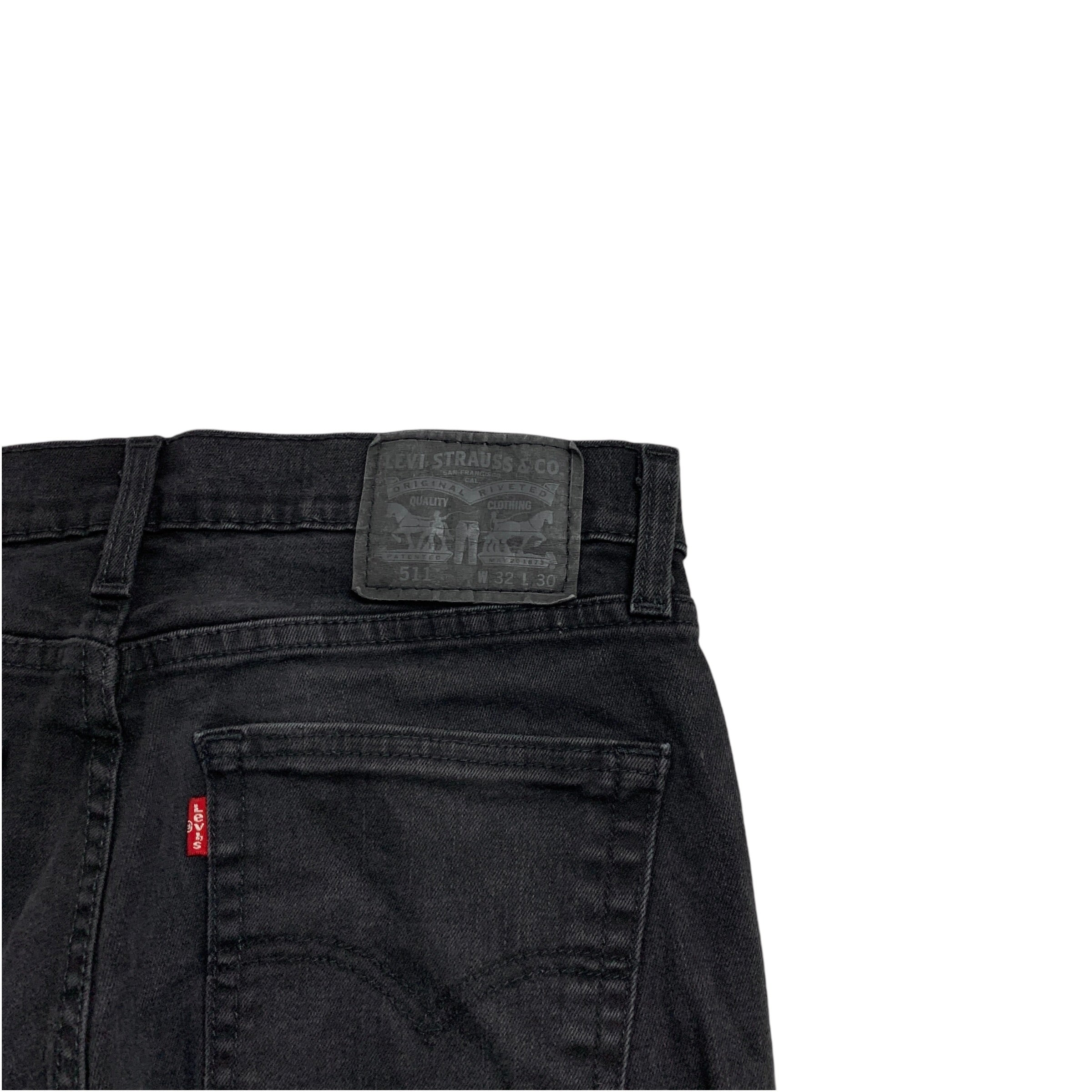 Levis 511 Jeans W32 L29 Mens Black Slim Fit Stretch Denim