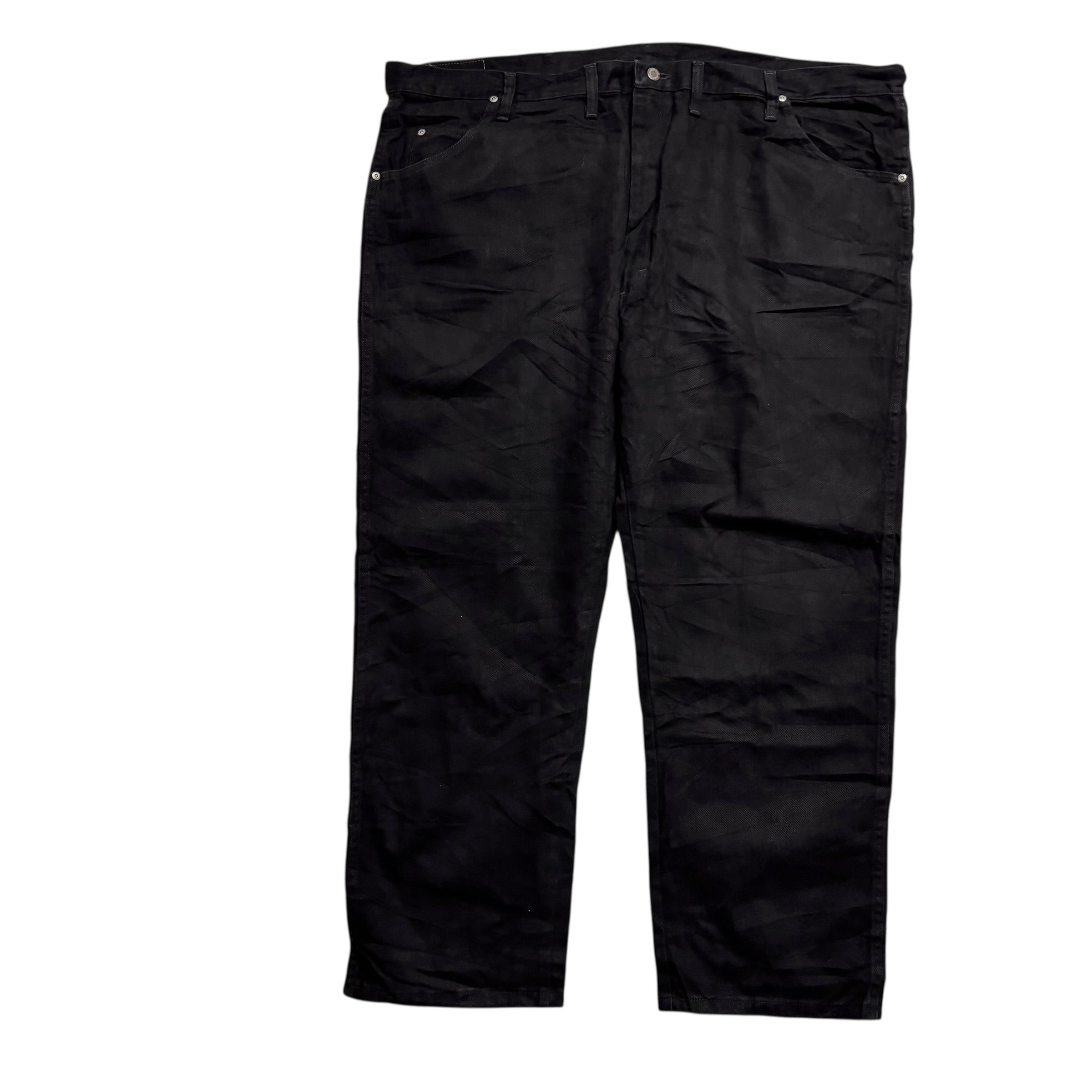 Wrangler Jeans W48 L29 Mens Black Regular Straight Fit Vintage Denim (E)