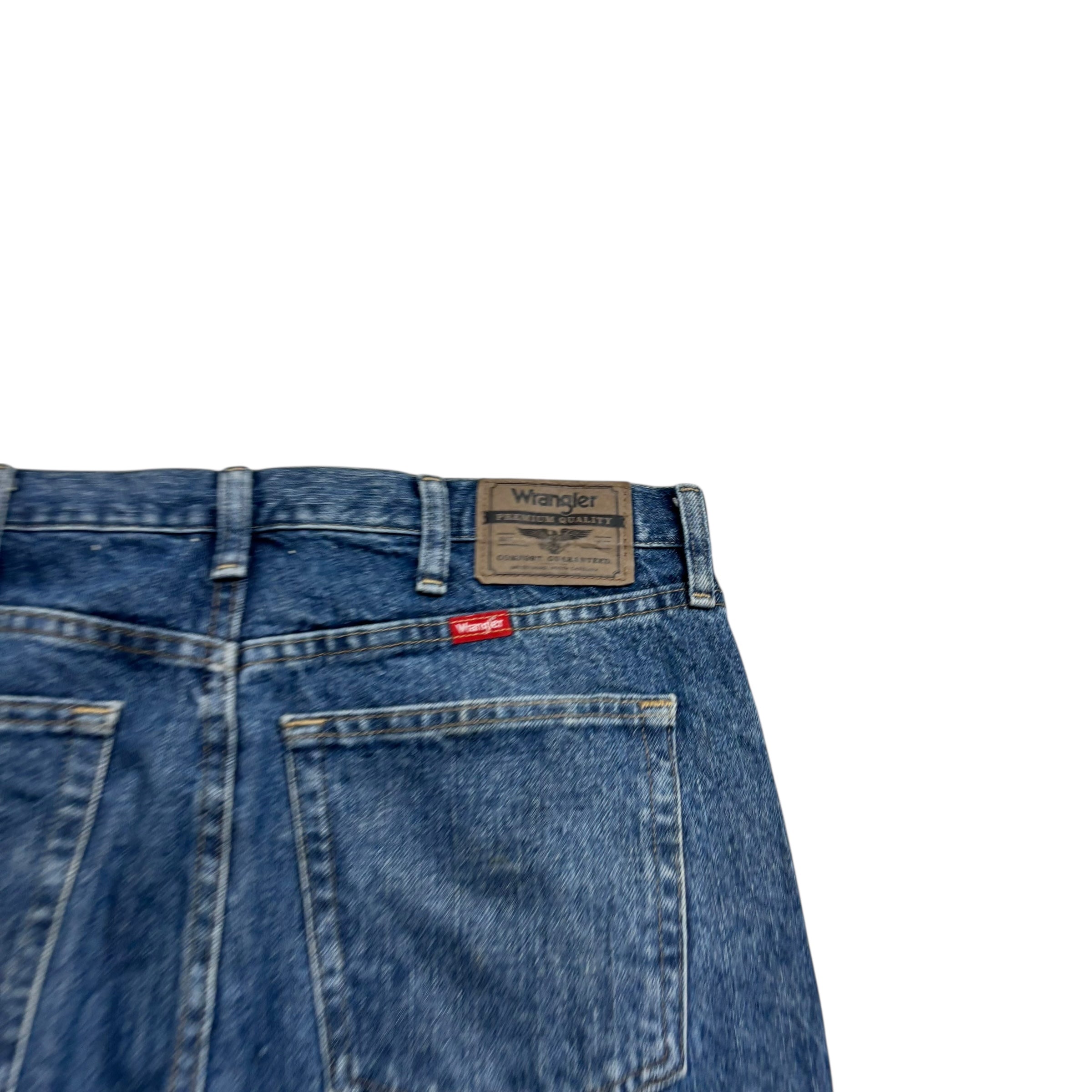 Wrangler Jeans W34 L30 Mens Mid Blue Regular Straight Fit Denim (E)