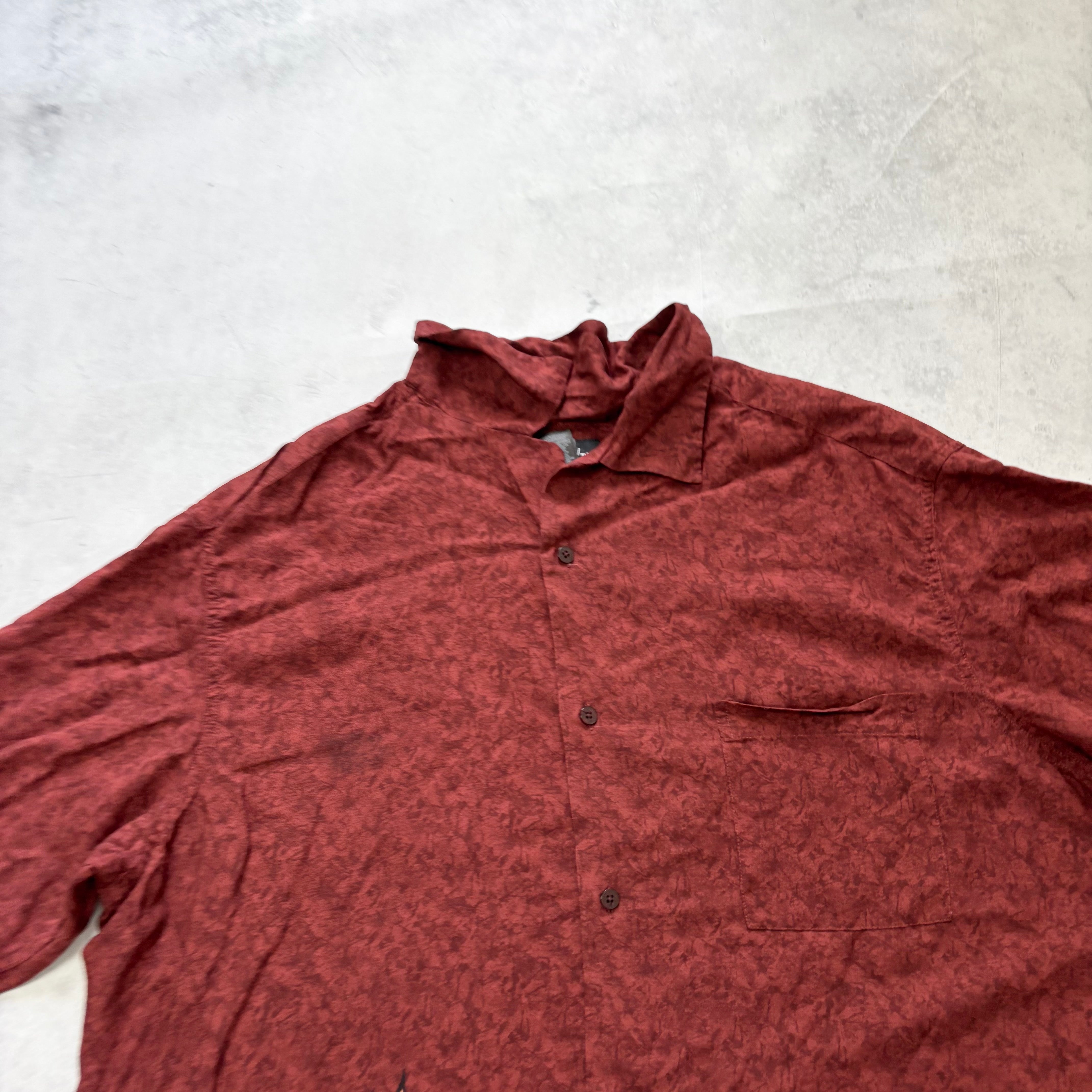 Hawaiian Shirt Mens XL Red Floral Aloha Short Sleeve Rayon (F)