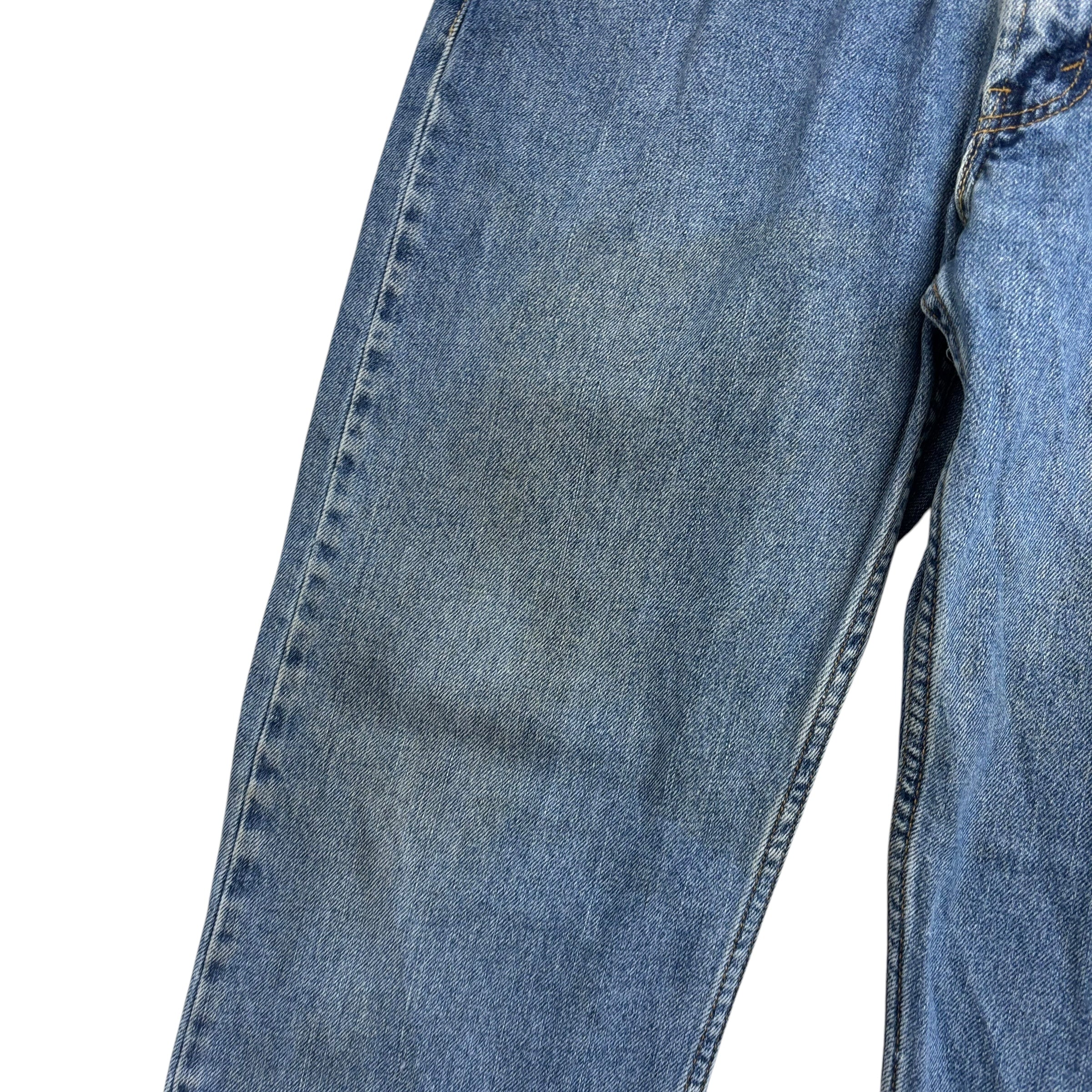 Levis 505 Jeans W36 L32 Mens Mid Blue Regular Straight Fit Vintage Denim (F)