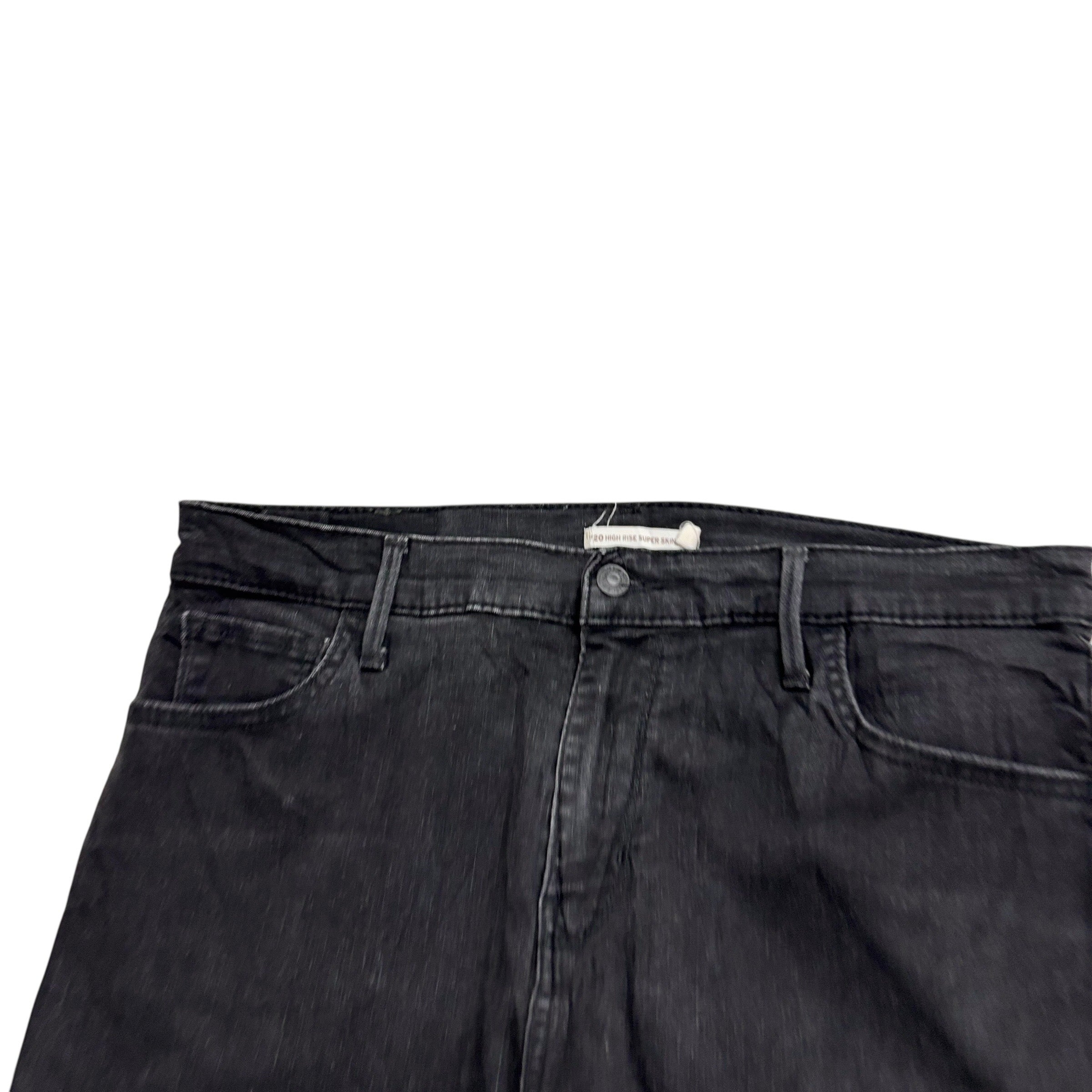 Levis 720 Jeans W34 L29 Womens High Rise Super Skinny Black Stretch Denim