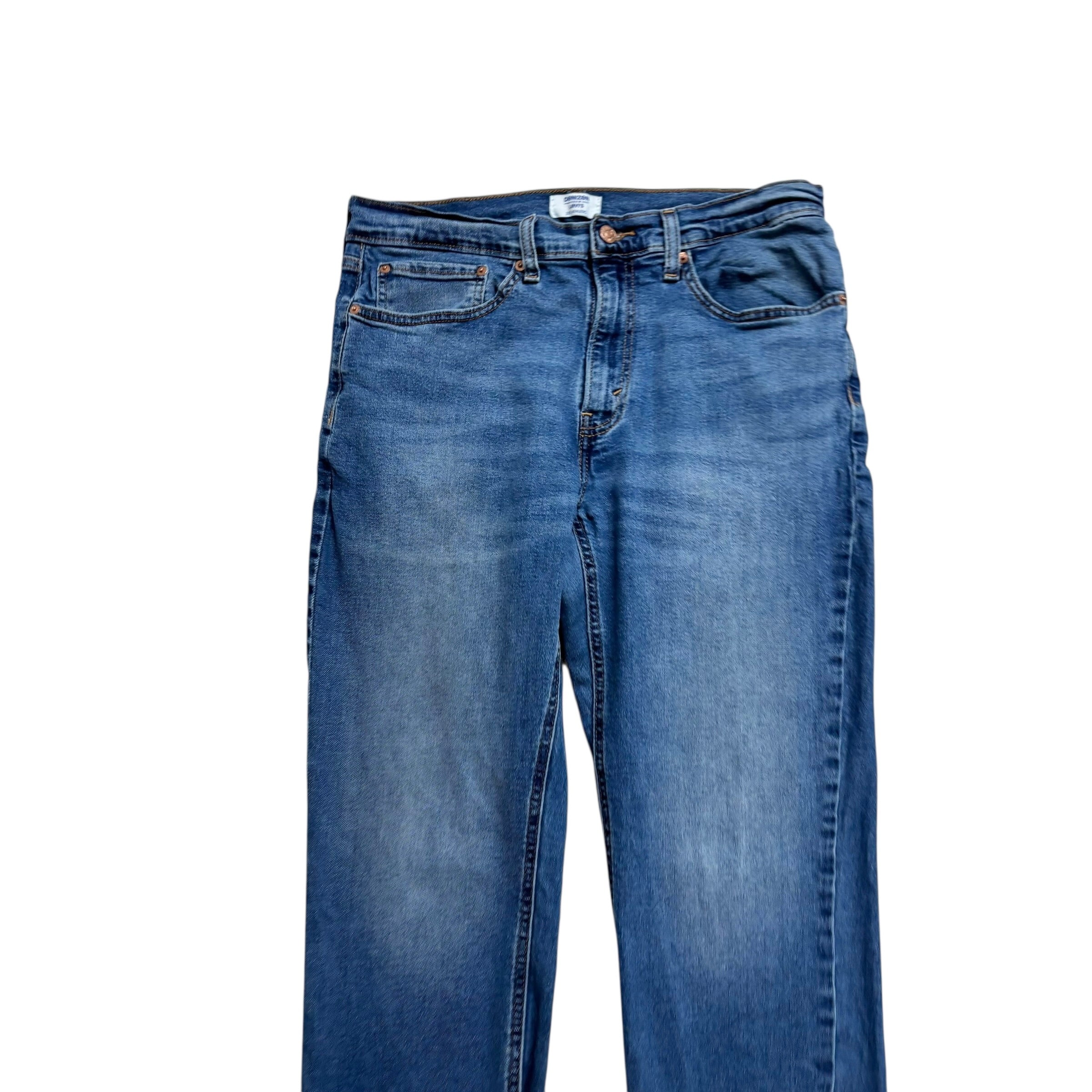 Levis Denizen Jeans W34 L29 Mens Mid Blue Athletic Tapered Fit Stretch Denim