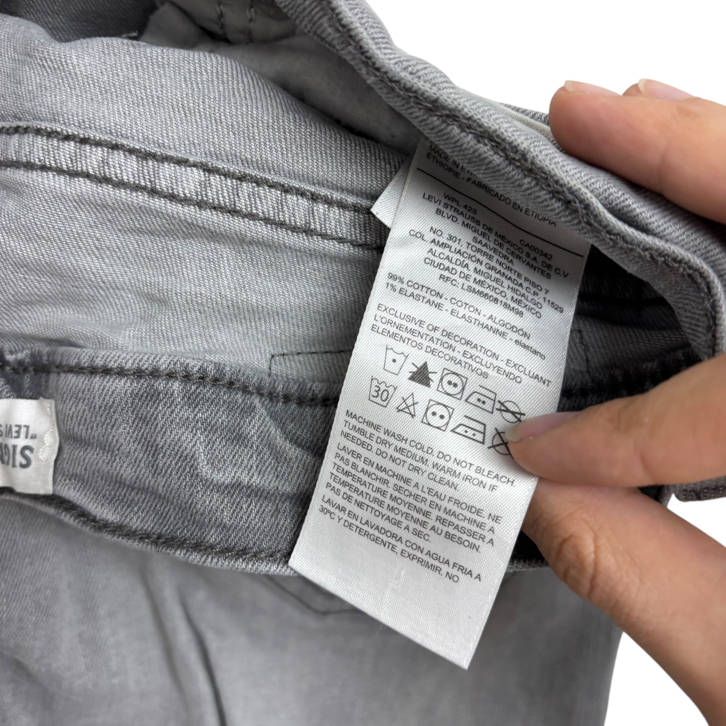 Levis Signature Jeans W31 L32 Mens Grey Slim Fit Stretch Denim (F)