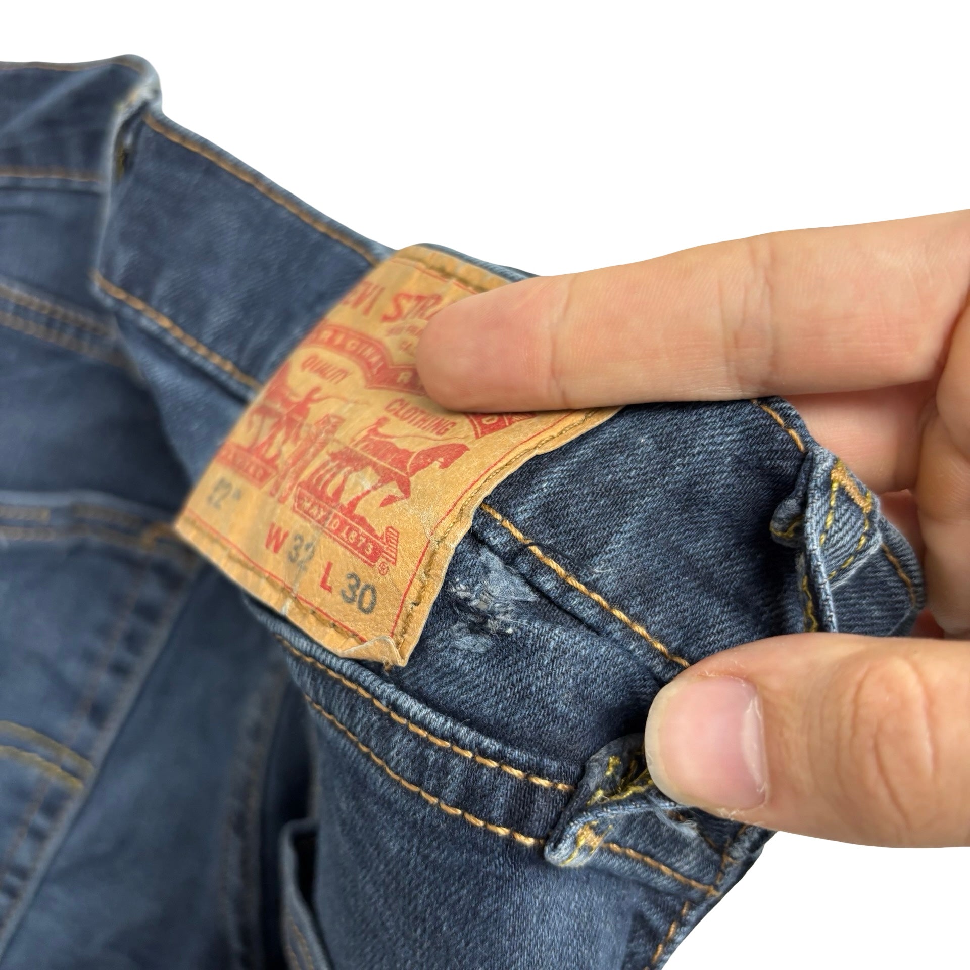 Levis 512 Jeans W32 L29 Mens Dark Blue Slim Tapered Fit Stretch Denim