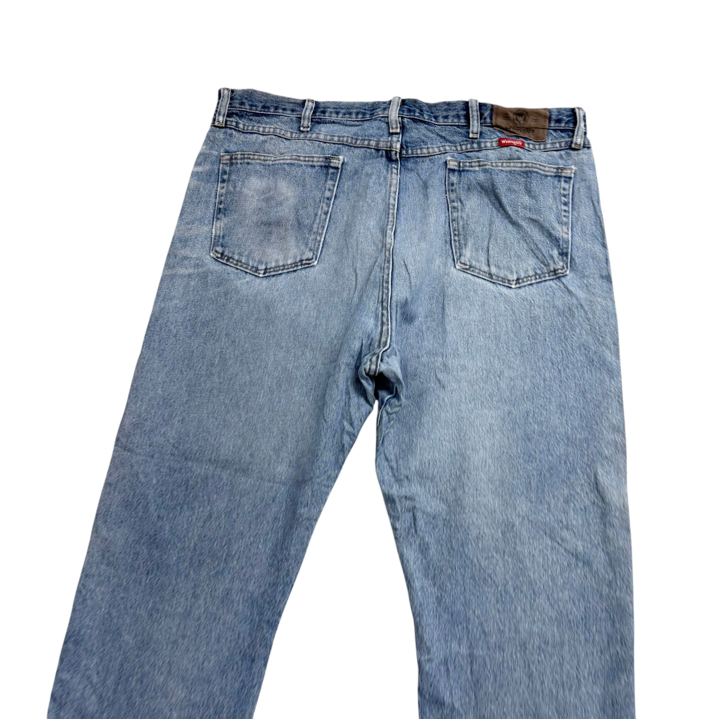Wrangler Jeans W40 L30 Mens Regular Straight Fit Light Blue Vintage Denim