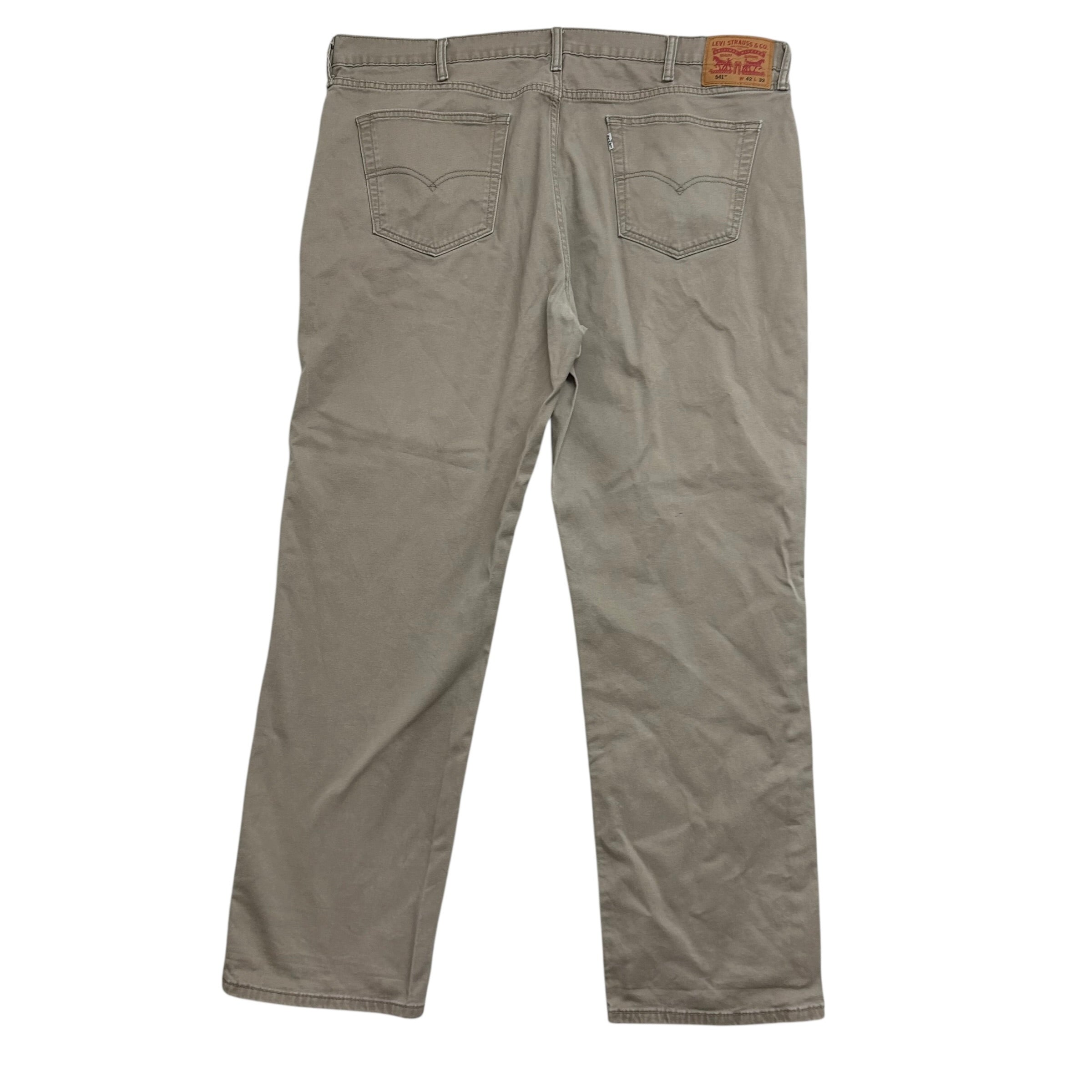 Levis 541 Trousers W42 L32 Mens Beige Athletic Tapered Fit Stretch Pants