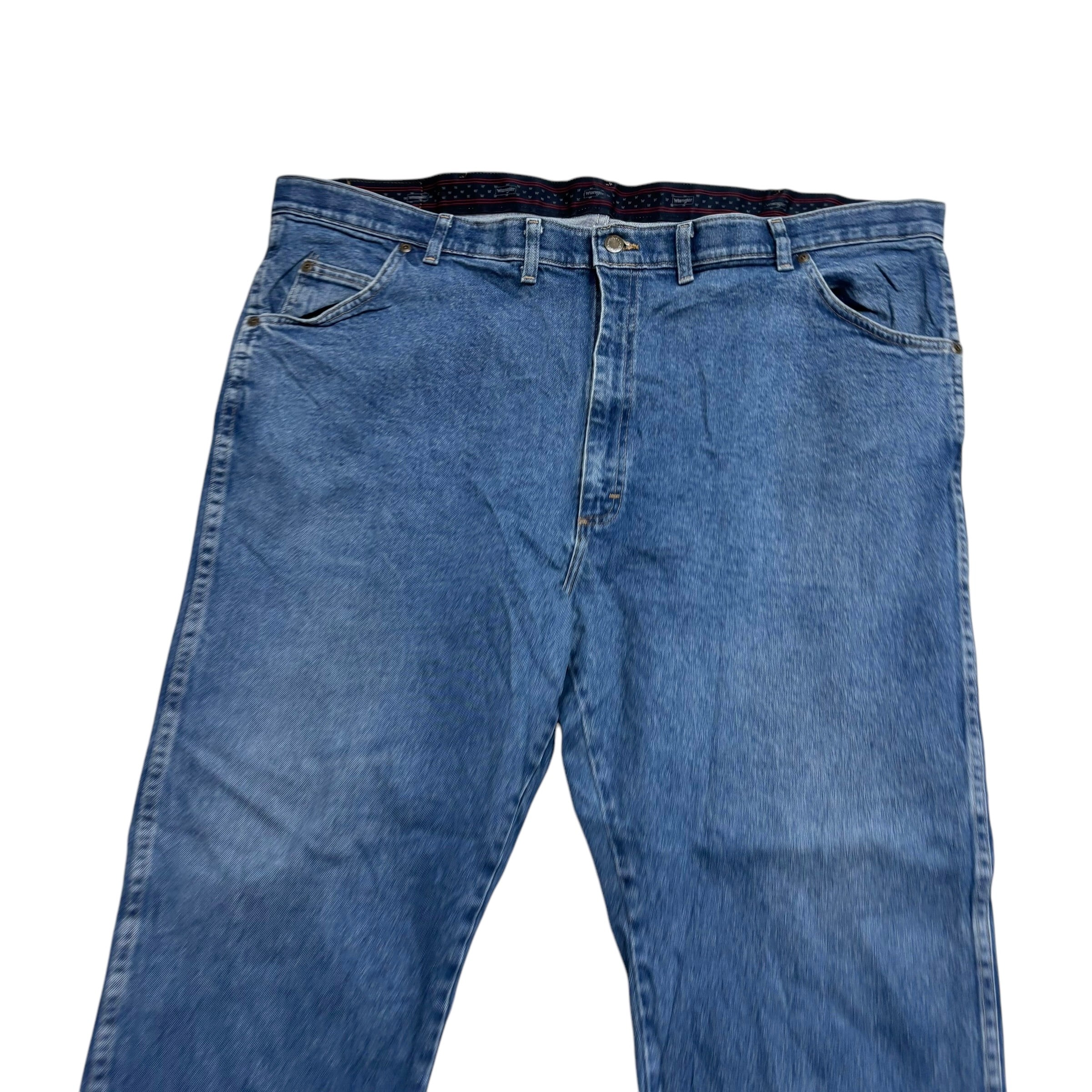 Wrangler Jeans W46 L29 Mens Mid Blue Regular Straight Fit Stretch Denim (E)