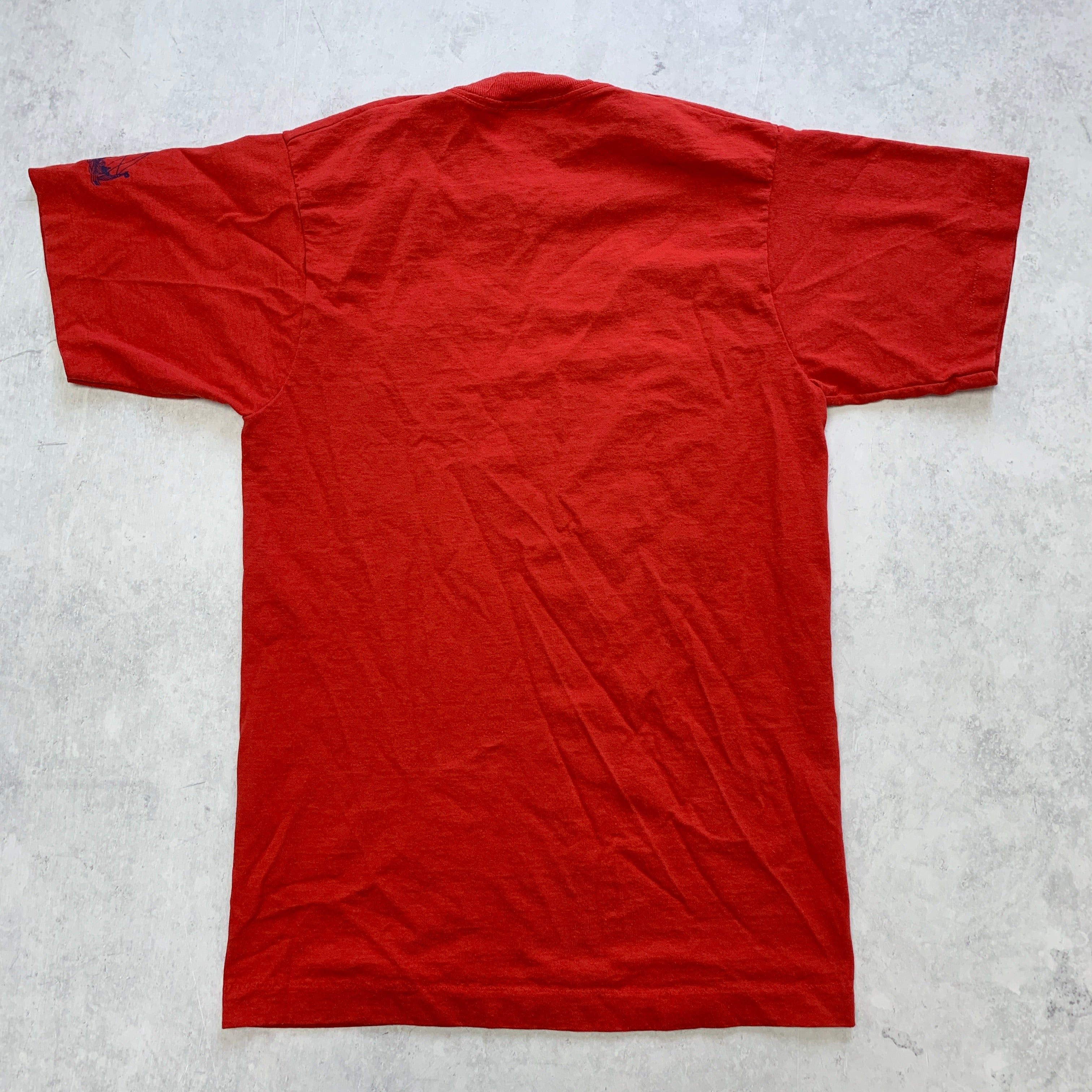 Vintage T Shirt Mens Small Red Single Stitch Graphic Print 90s USA Tourist