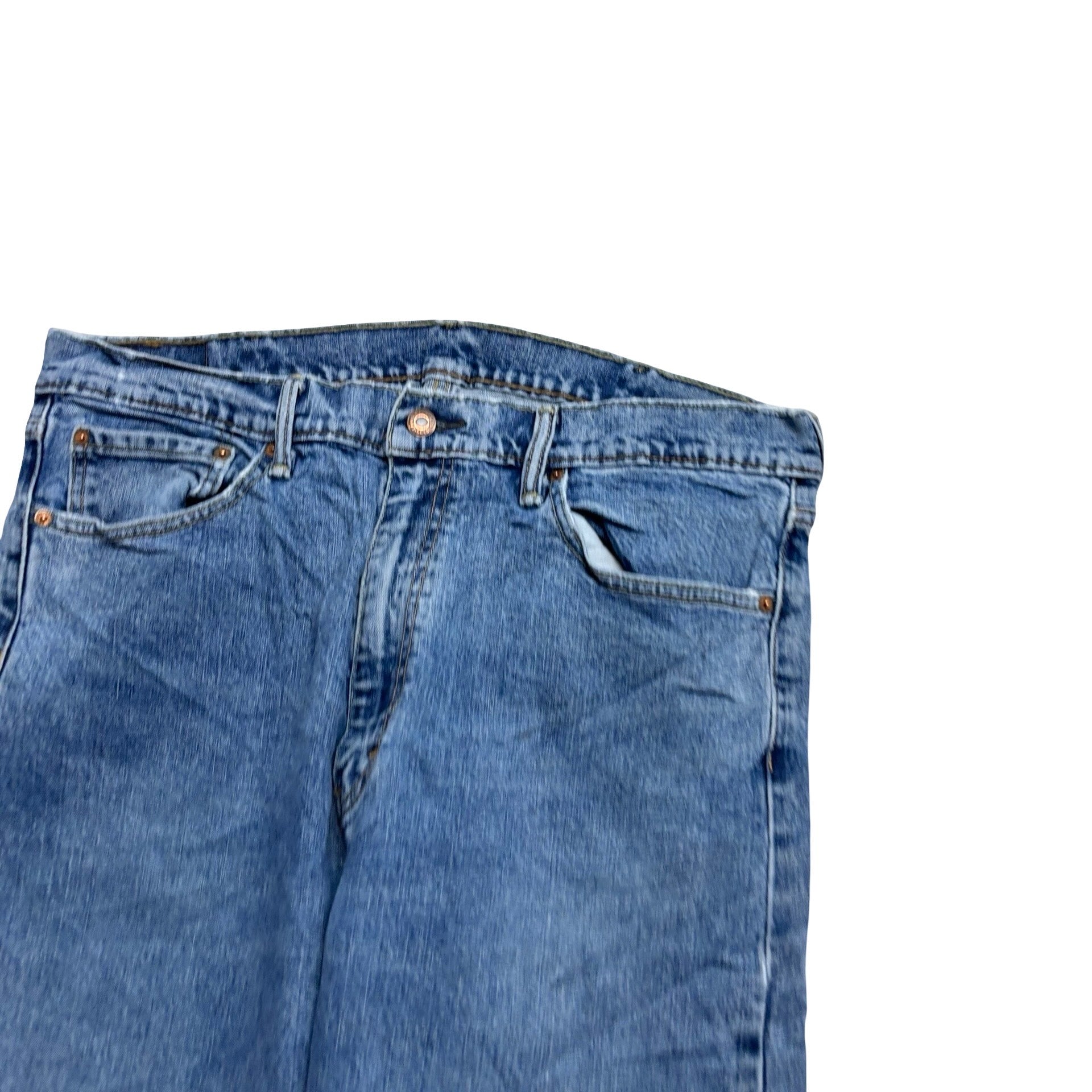 Levis 505 Jeans W36 L30 Mens Mid Blue Regular Straight Fit Stretch Denim