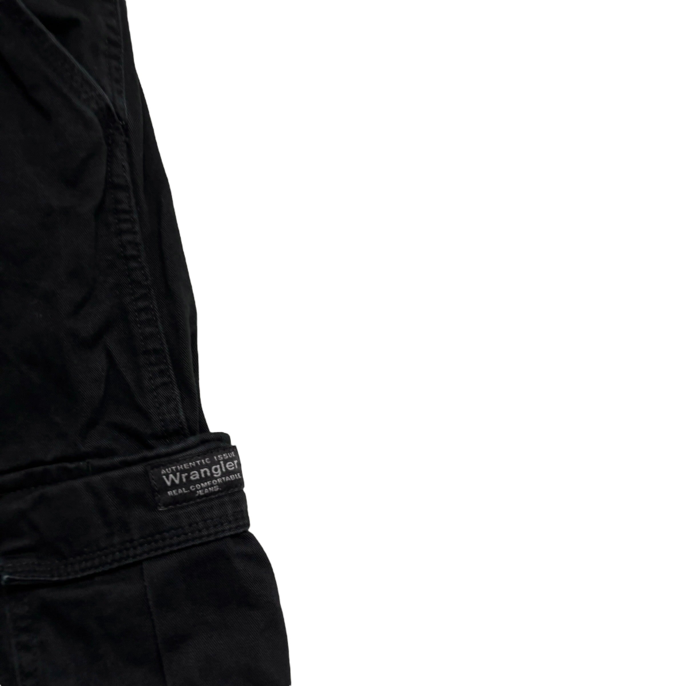Wrangler Cargo Pants W46 L32 Mens Black Relaxed Straight Fit Trousers (E)