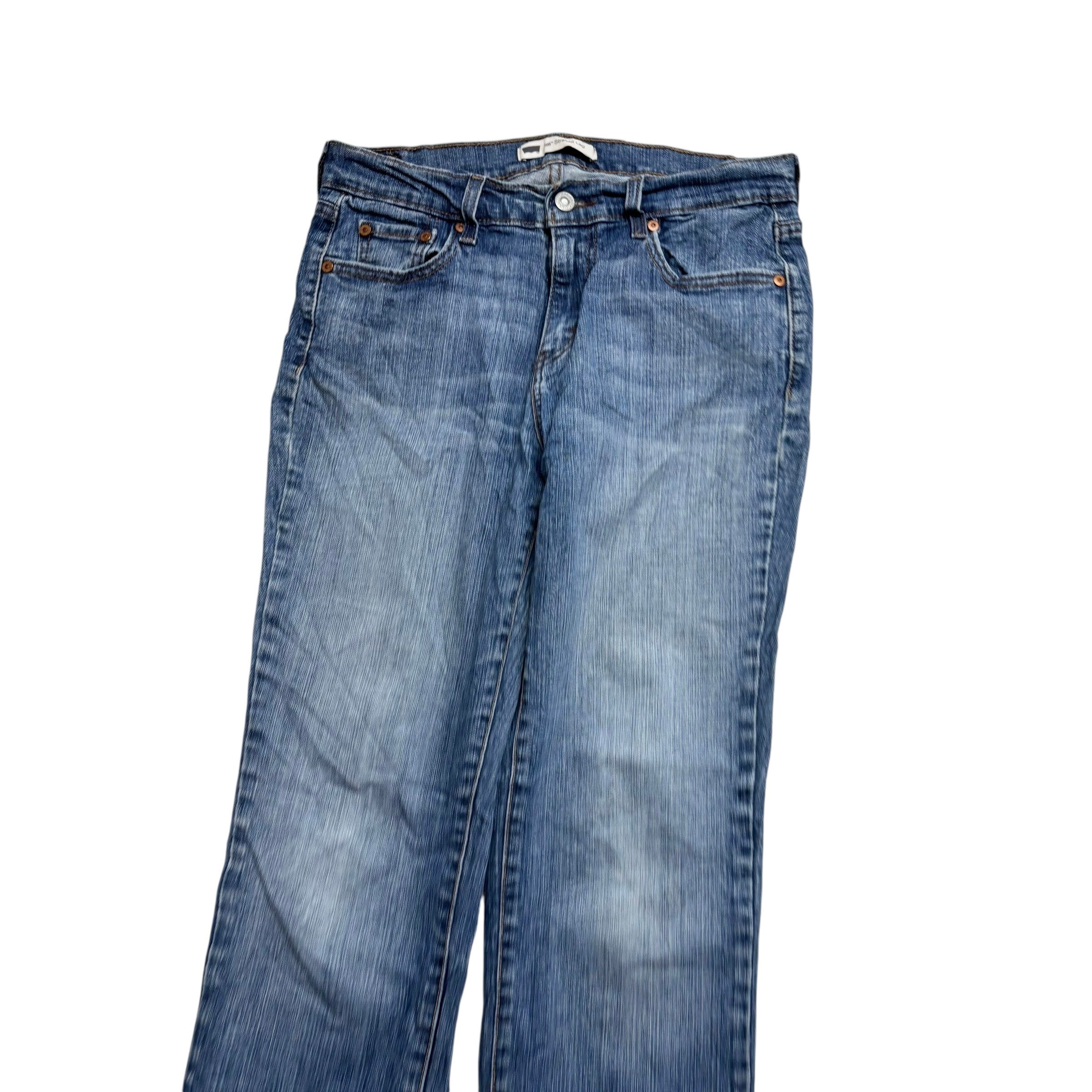 Levis 505 Jeans W29 L29 Womens Regular Straight Mid Blue Stretch Y2K