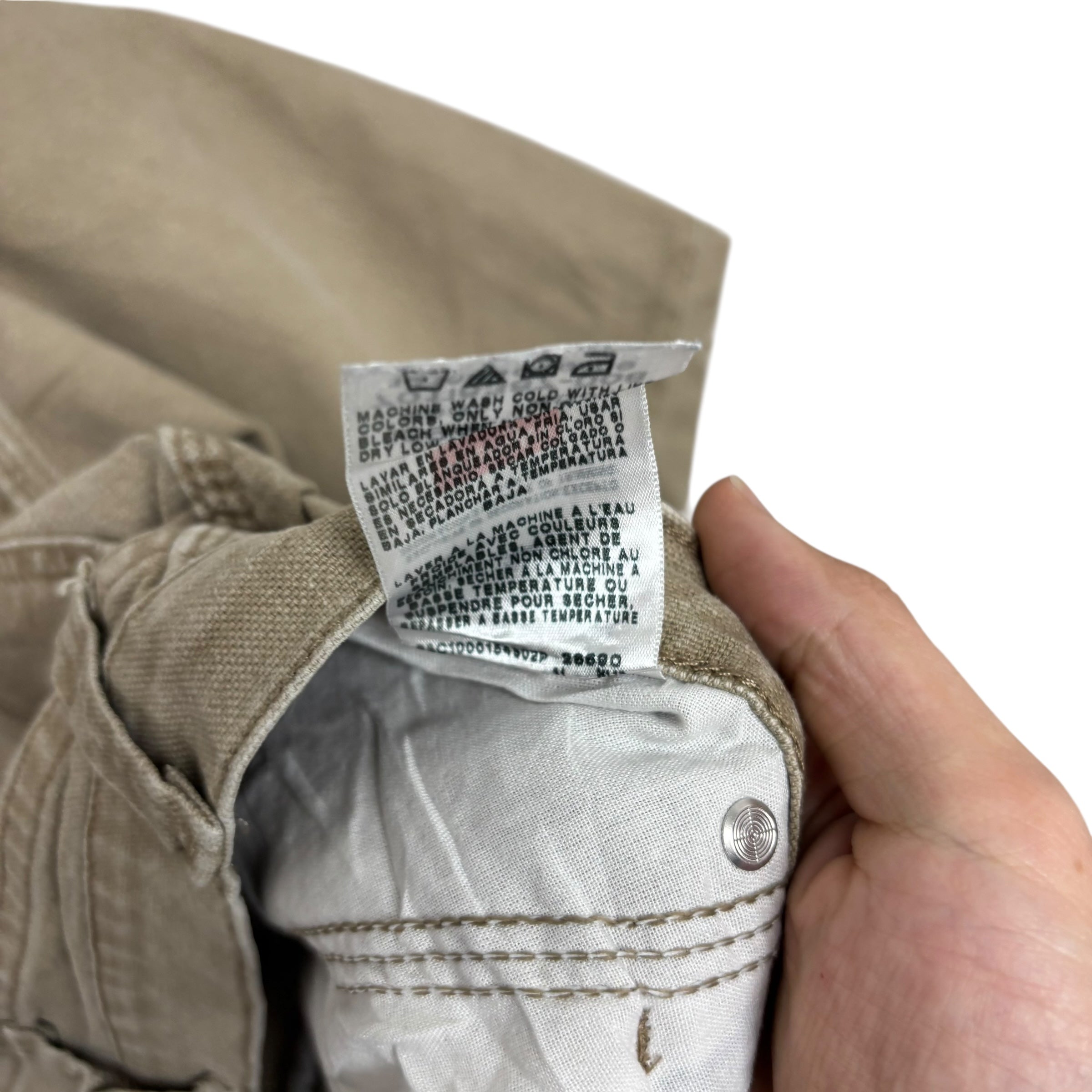 Wrangler Carpenter Jeans W44 L30 Mens Beige Relaxed Straight Fit Stretch (E)