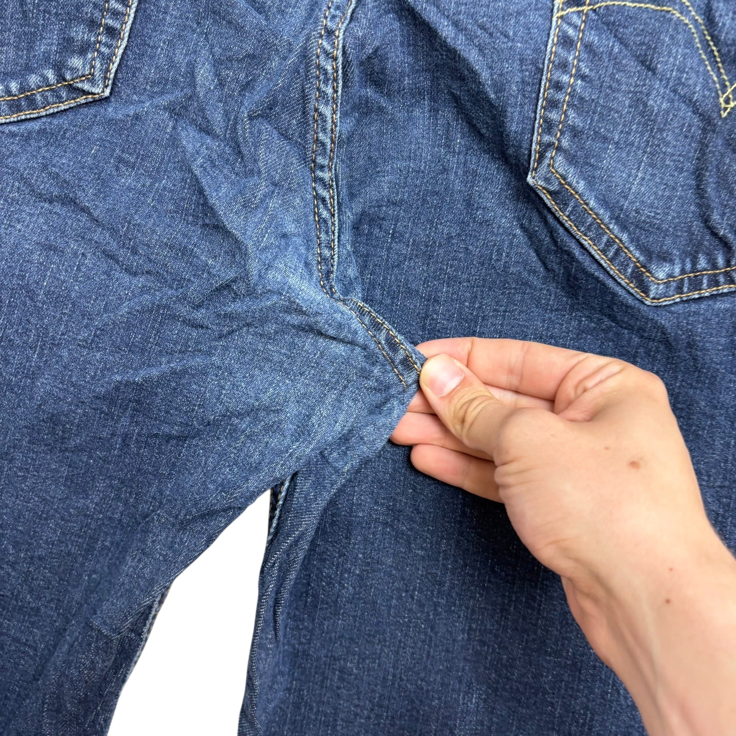 Levis 541 Jeans W38 L32 Mens Dark Blue Athletic Tapered Fit Stretch Denim (F)