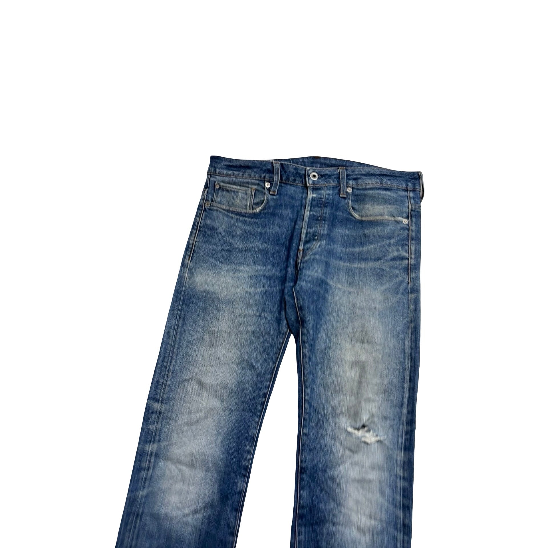 G Star Raw 3301 Slim Fit Jeans W31 L34 Mens Mid Blue Stretch Denim