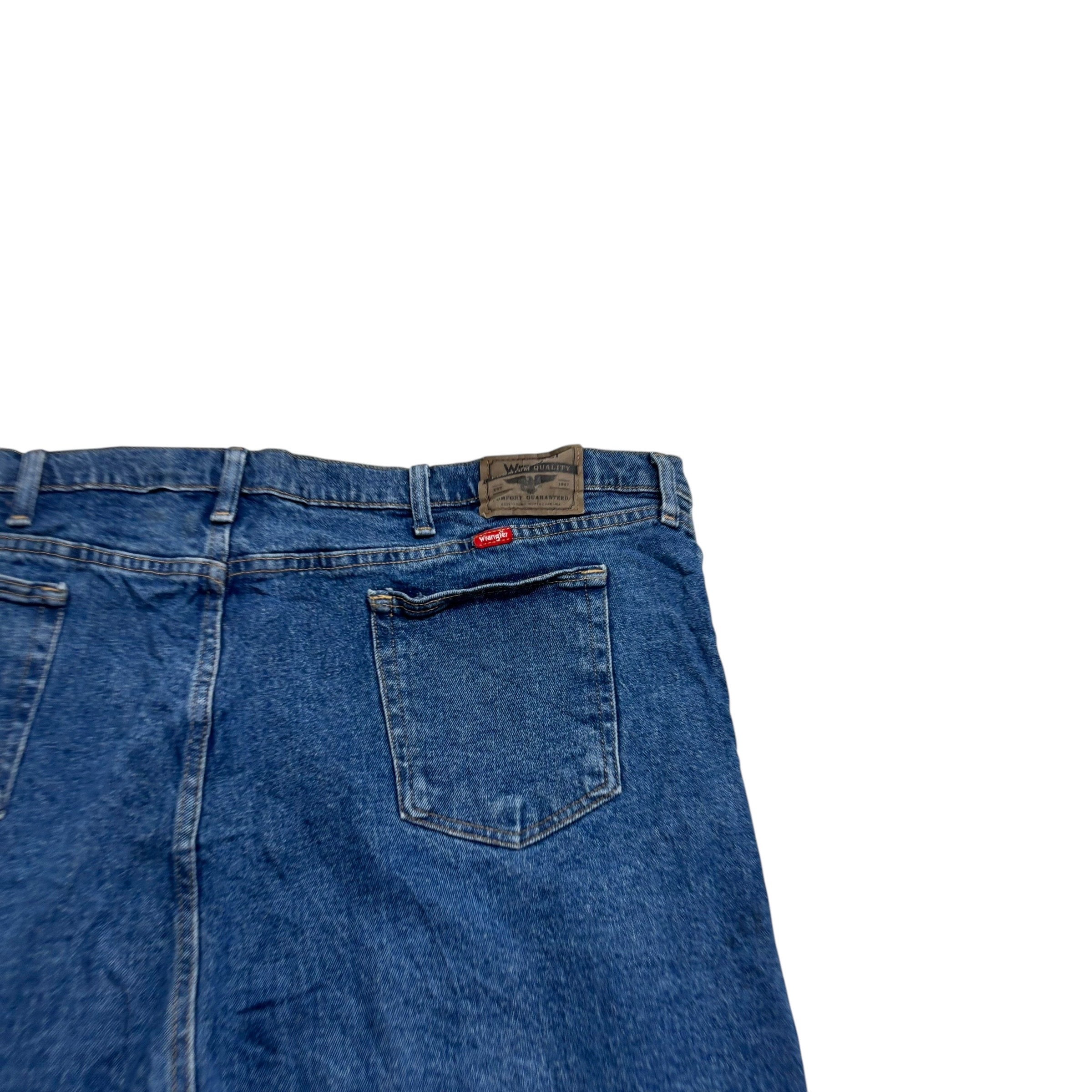 Wrangler Baggy Jorts W48 Mens Denim Shorts Mid Blue Relaxed Fit Stretch (E)