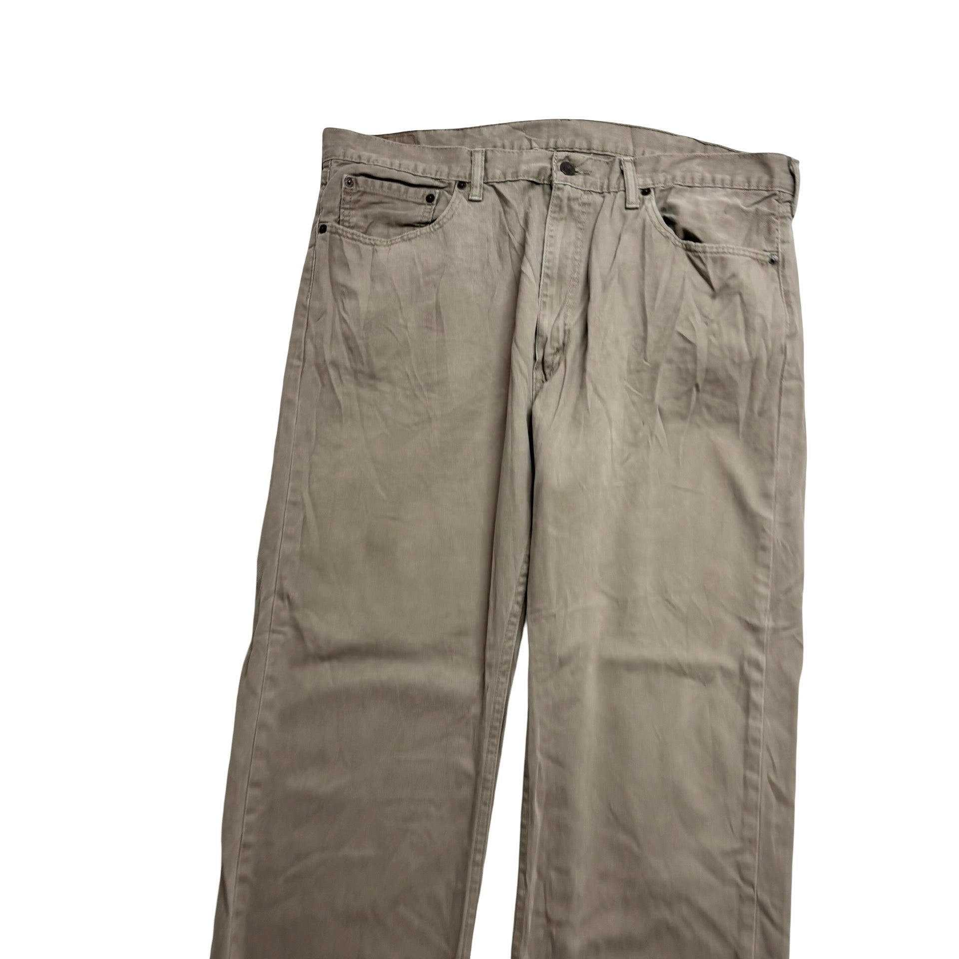 Levis 505 Trousers W40 L30 Mens Beige Regular Straight Fit Pants (E)